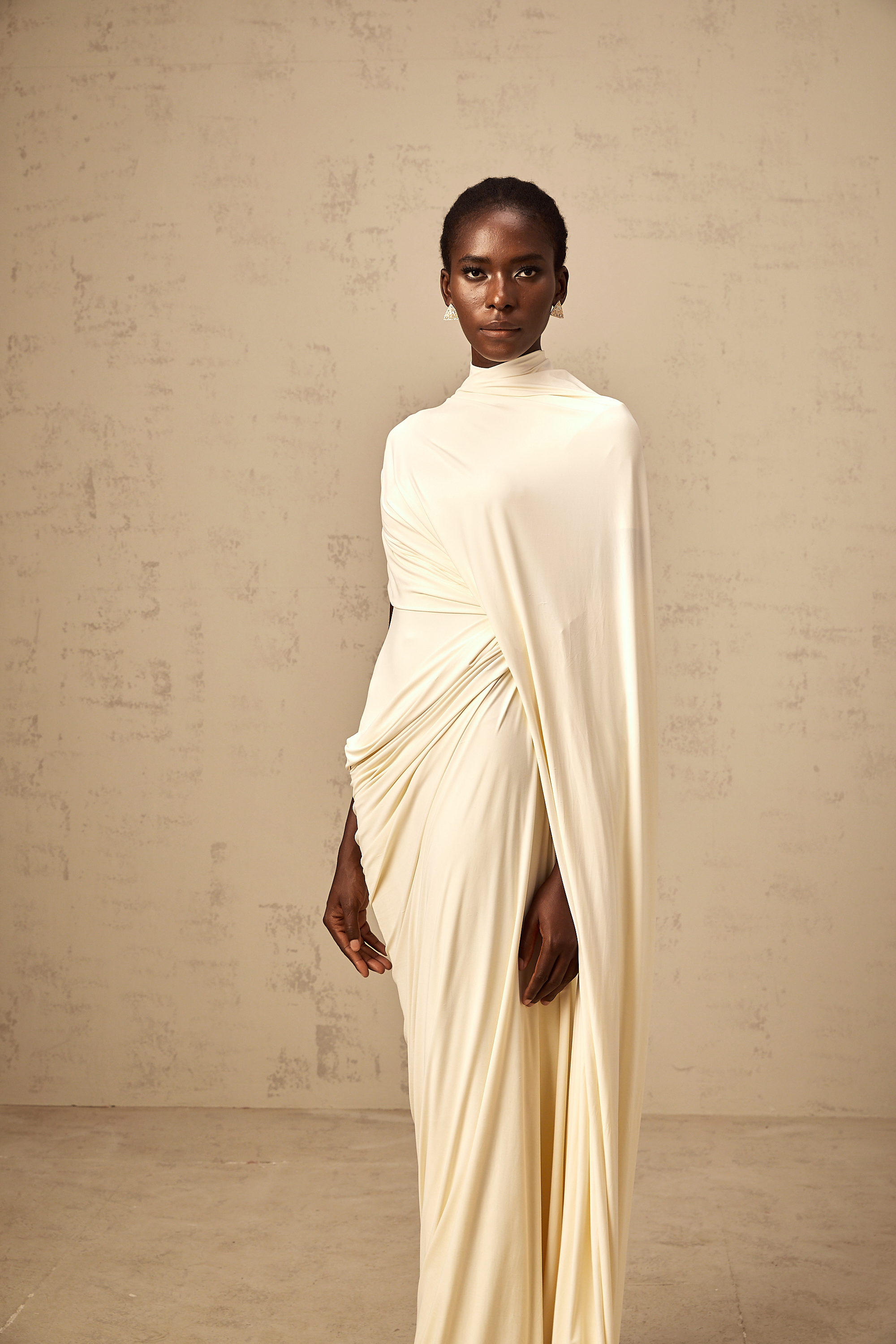 Asymmetrical Draped Cape & Dress