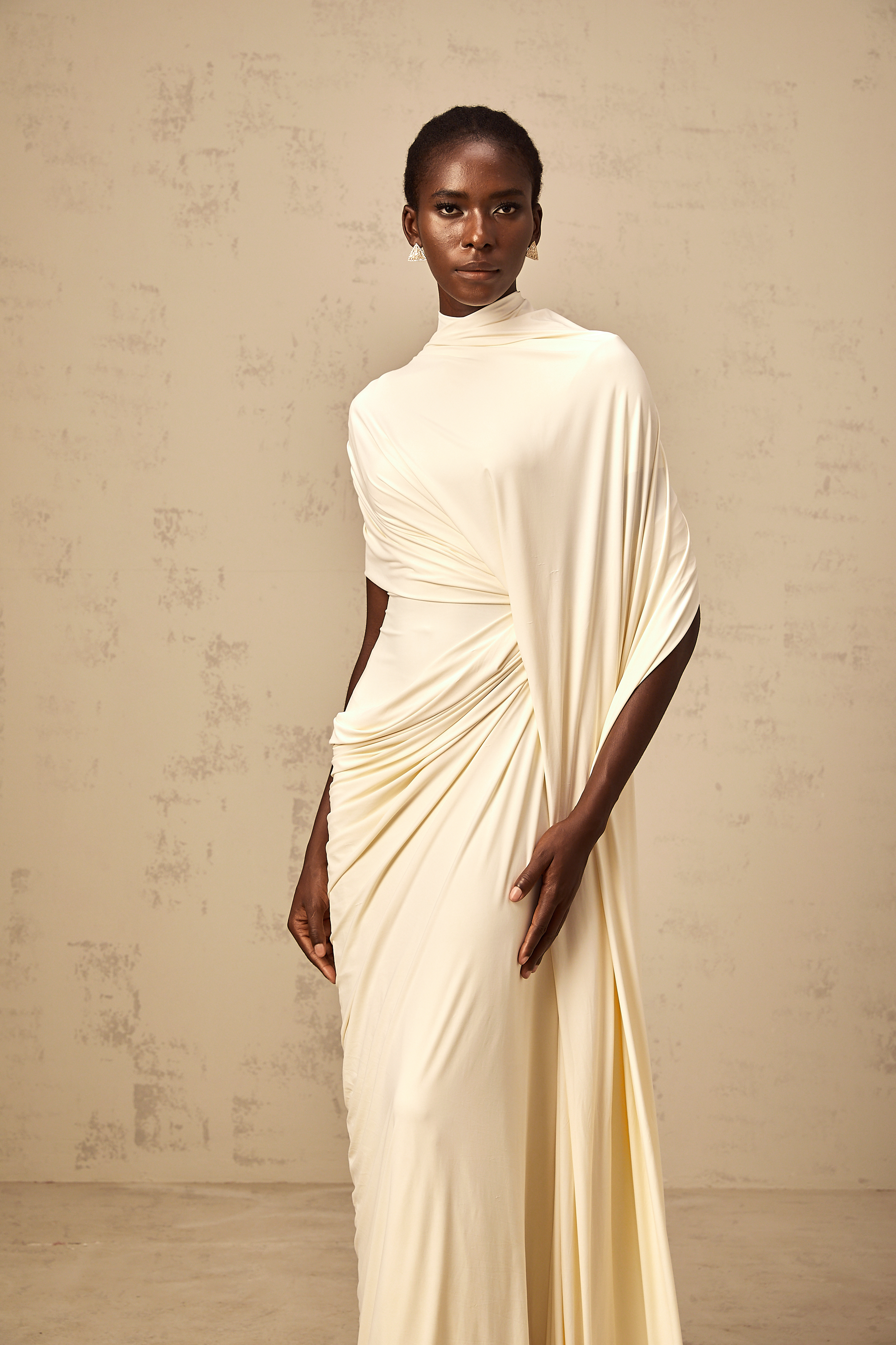 Asymmetrical Draped Cape & Dress