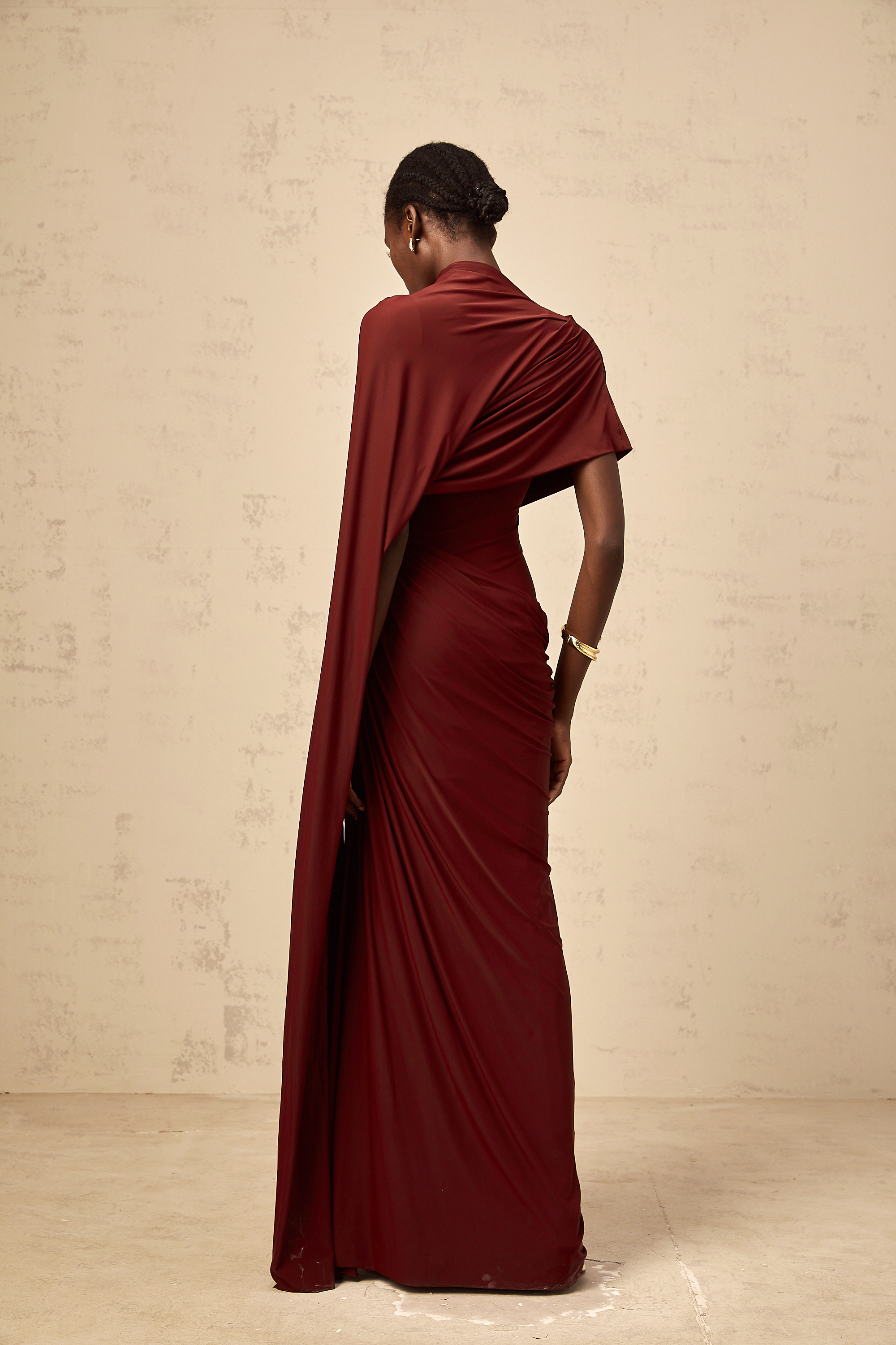 Asymmetrical Draped Cape & Dress