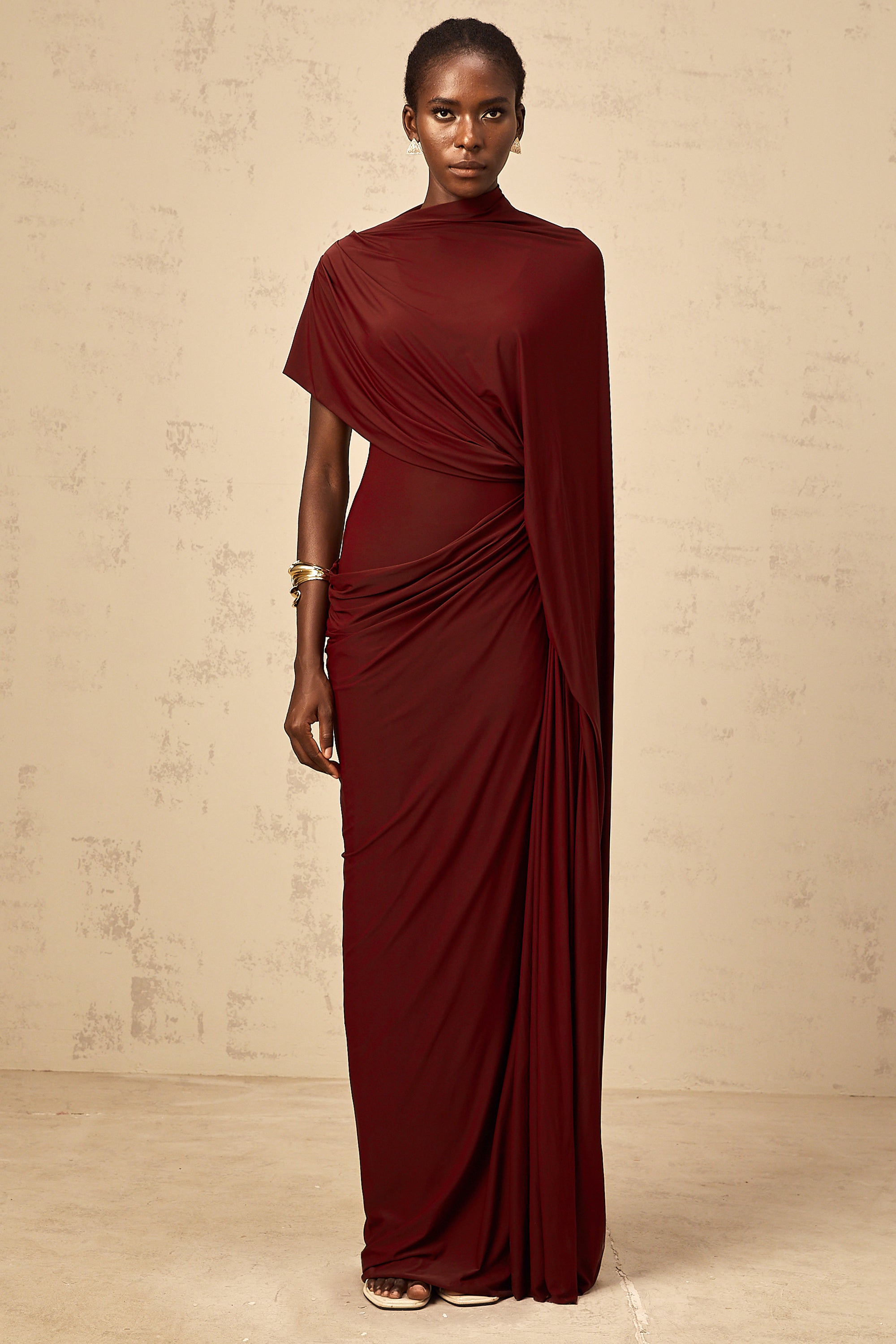 Asymmetrical Draped Cape & Dress