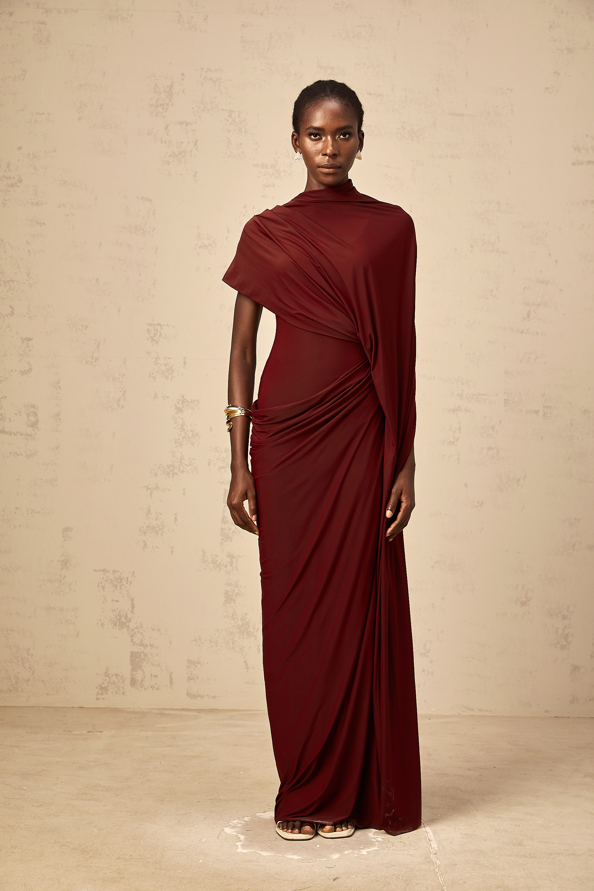 Asymmetrical Draped Cape & Dress