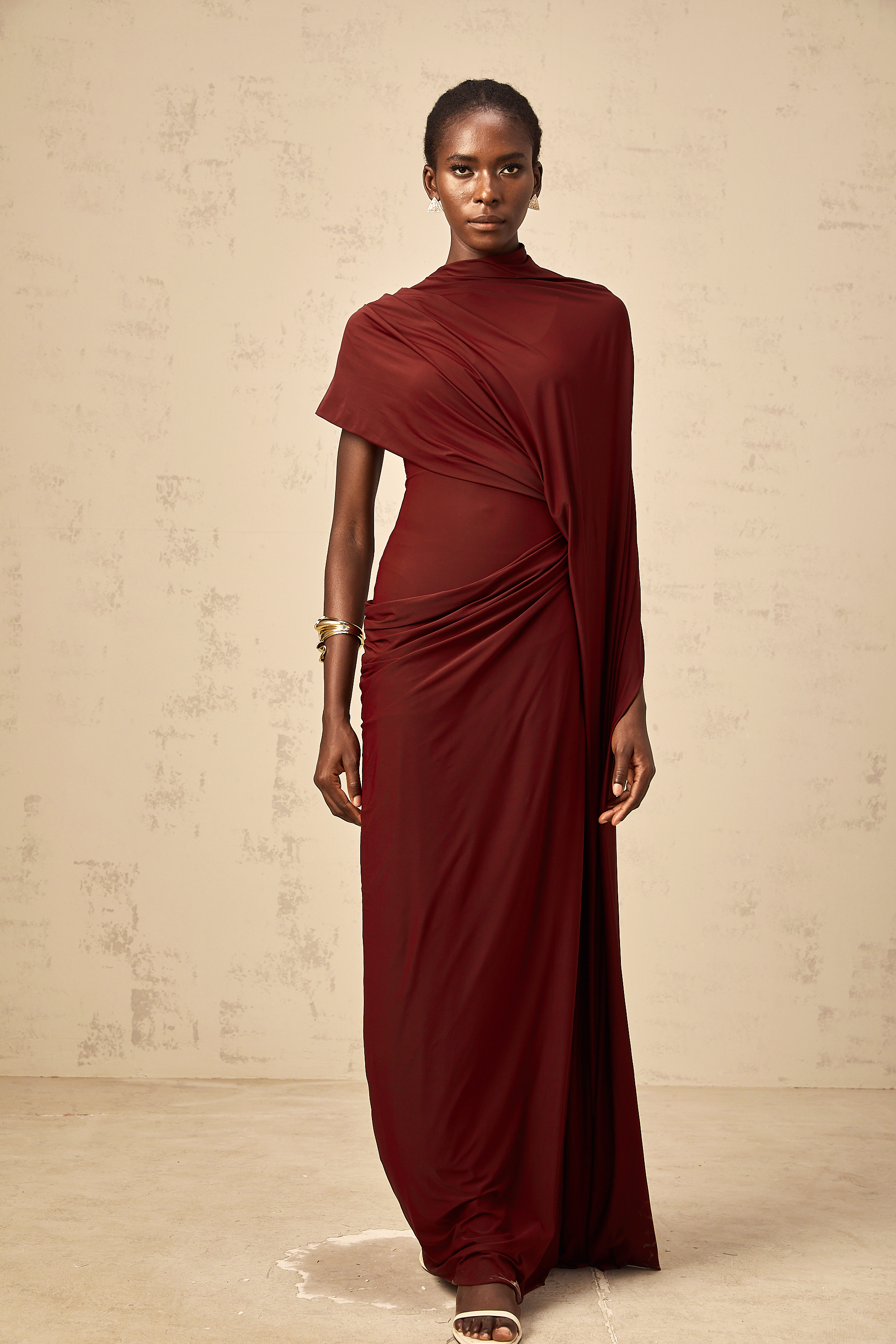 Asymmetrical Draped Cape & Dress