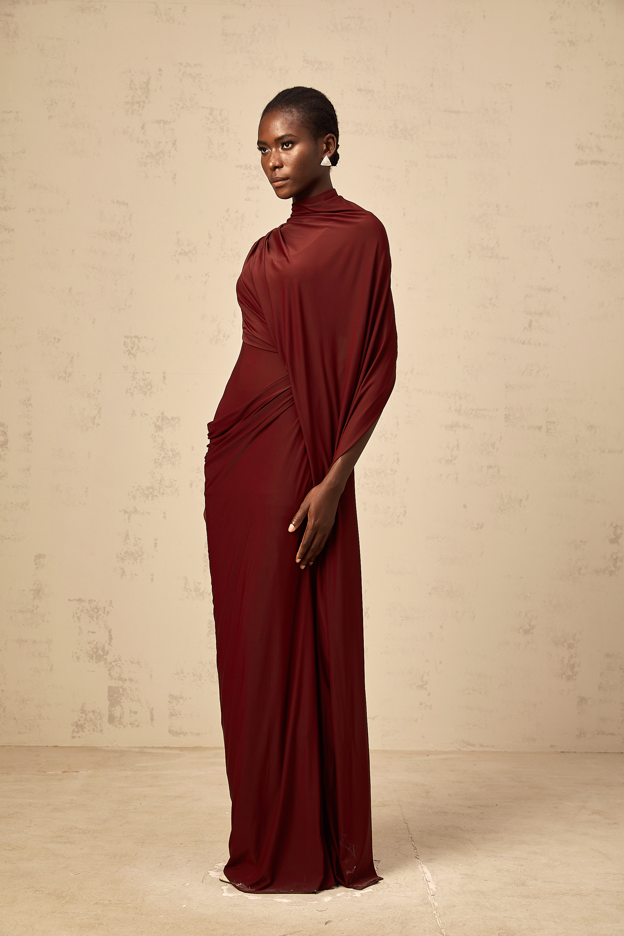 Asymmetrical Draped Cape & Dress