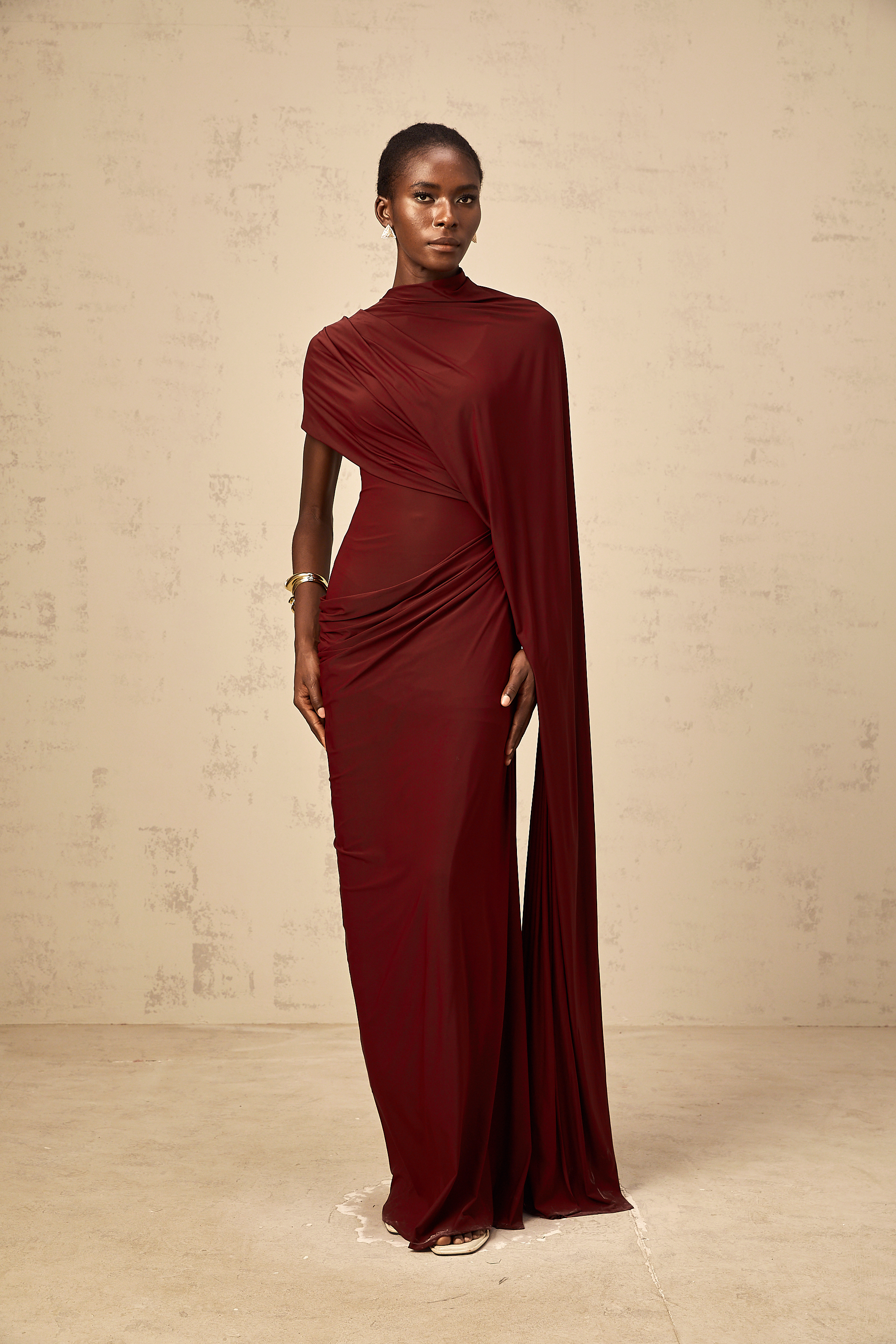 Asymmetrical Draped Cape & Dress