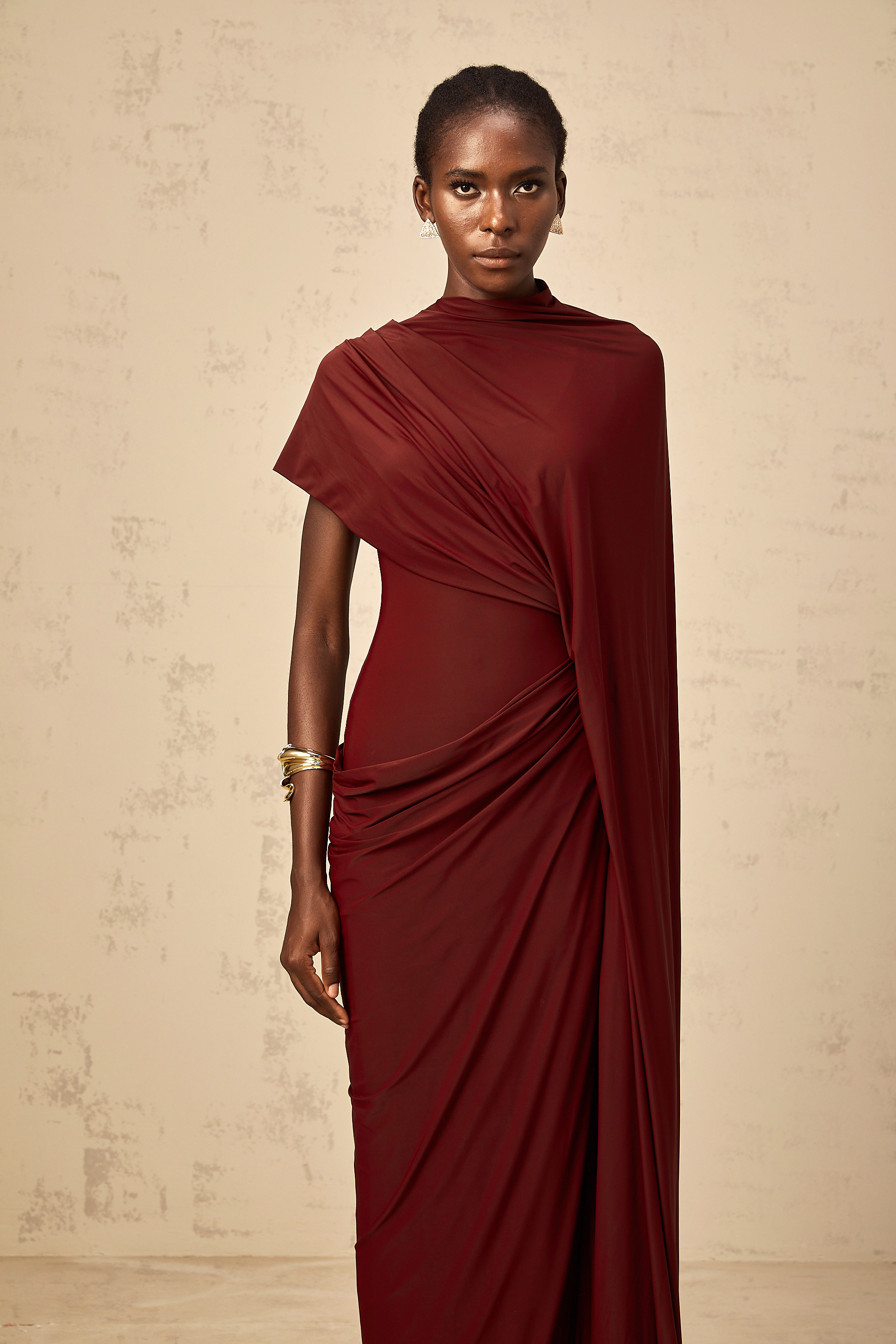 Asymmetrical Draped Cape & Dress