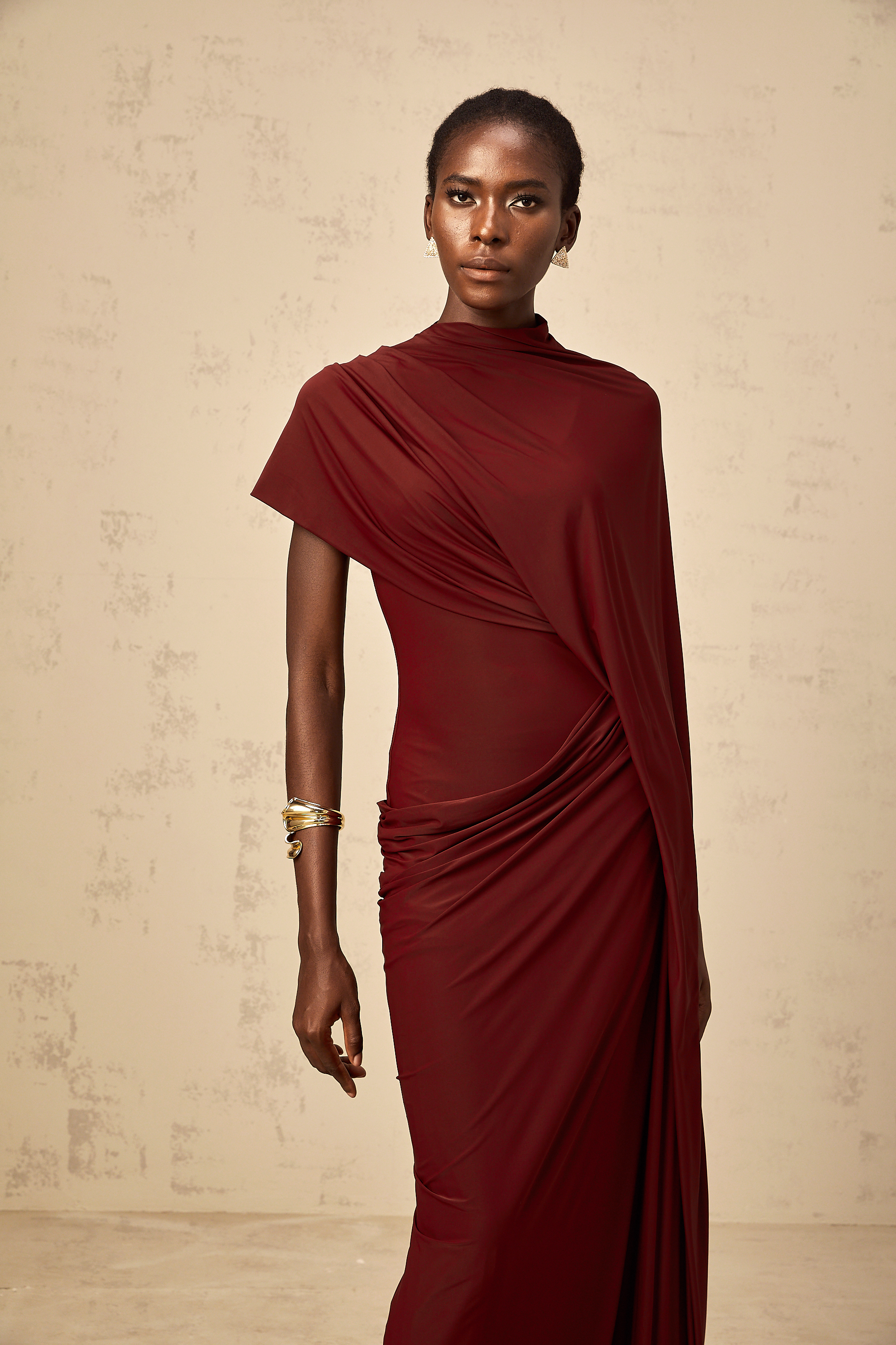 Asymmetrical Draped Cape & Dress