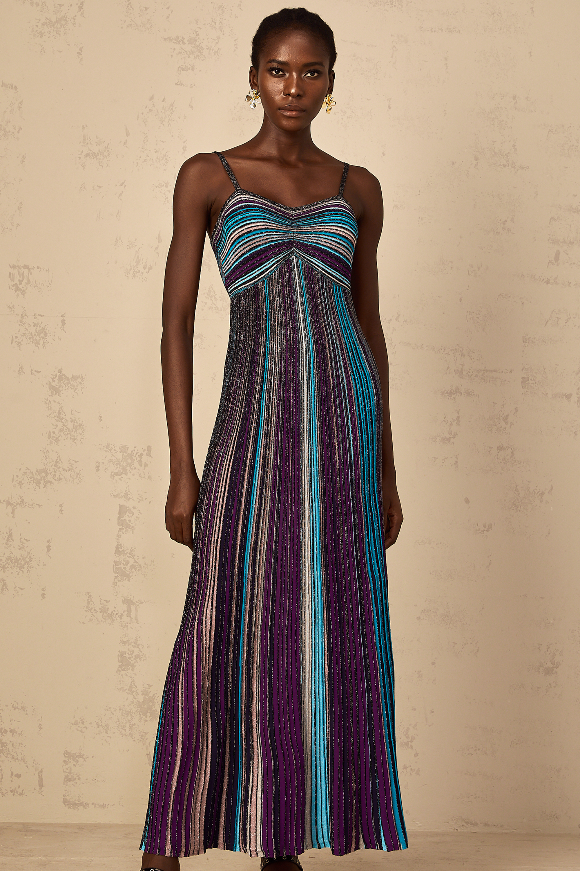 Striped Knit Maxi Dress