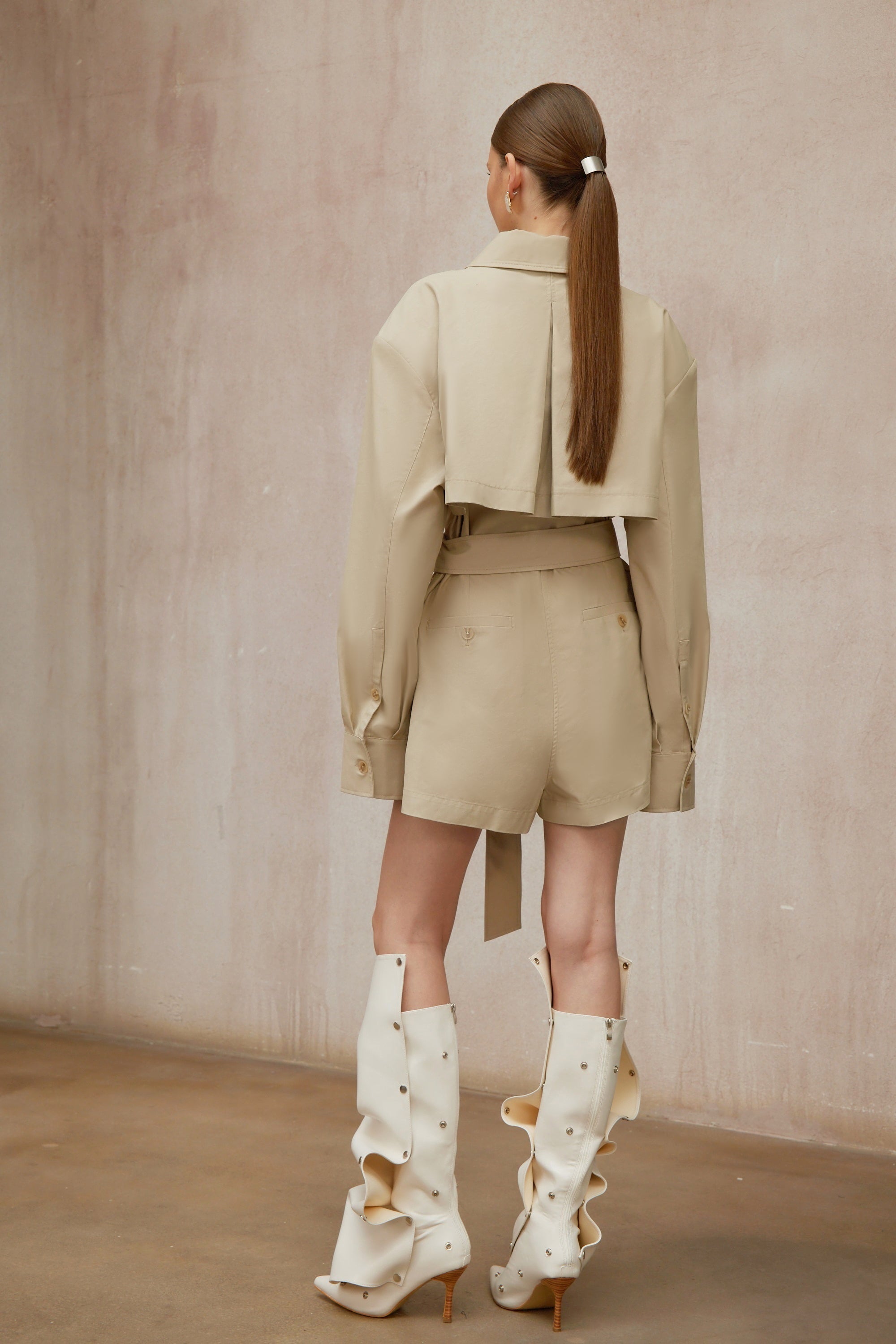 Asymmetrical Trench Style Playsuit