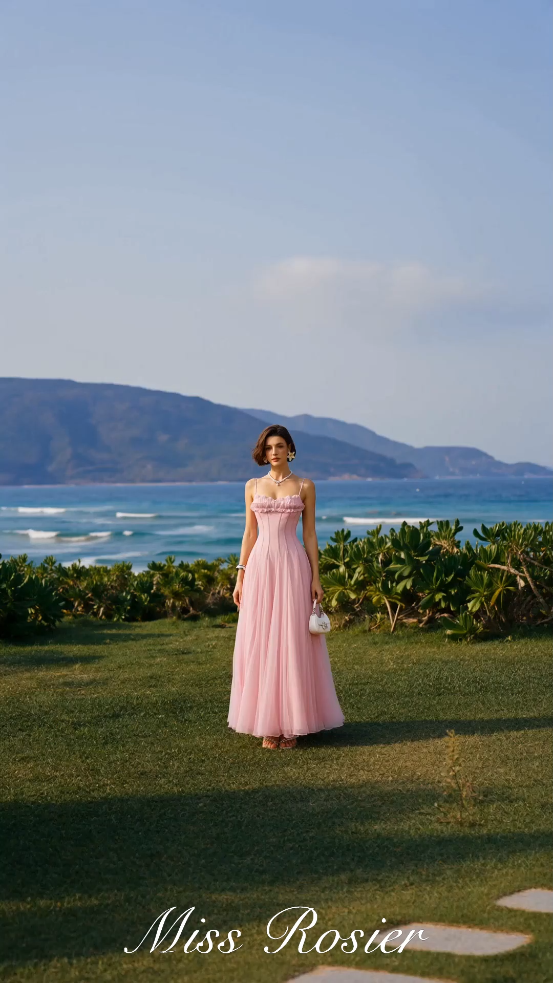 miss rosierロングドレス Sakura Ruffled Shirred Tulle Maxi Dress – Miss Rosier - Women's