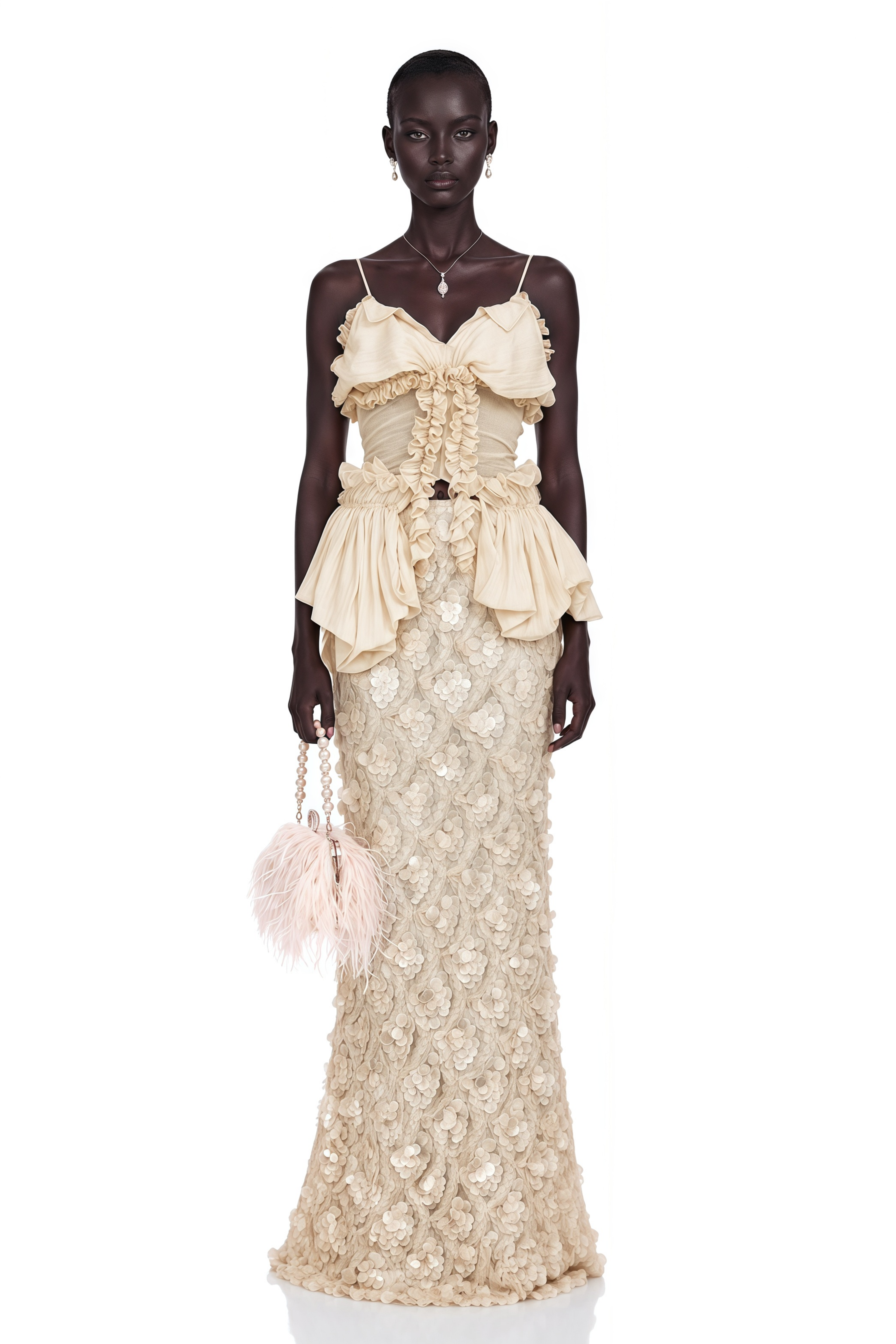 Flocon Neutral Mermaid Top & Skirt Set