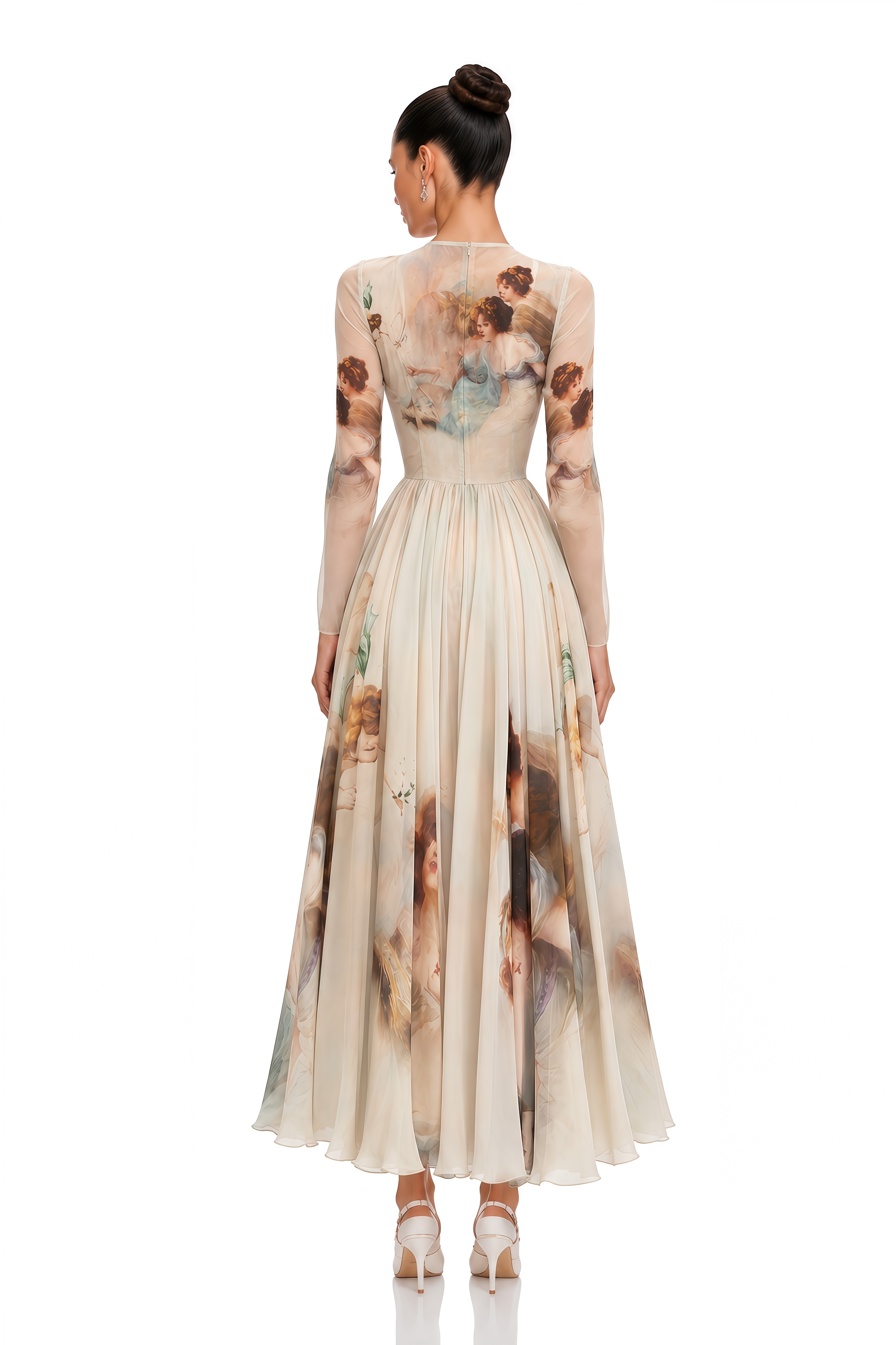 Manon Green Graphic Print Silk Maxi Dress