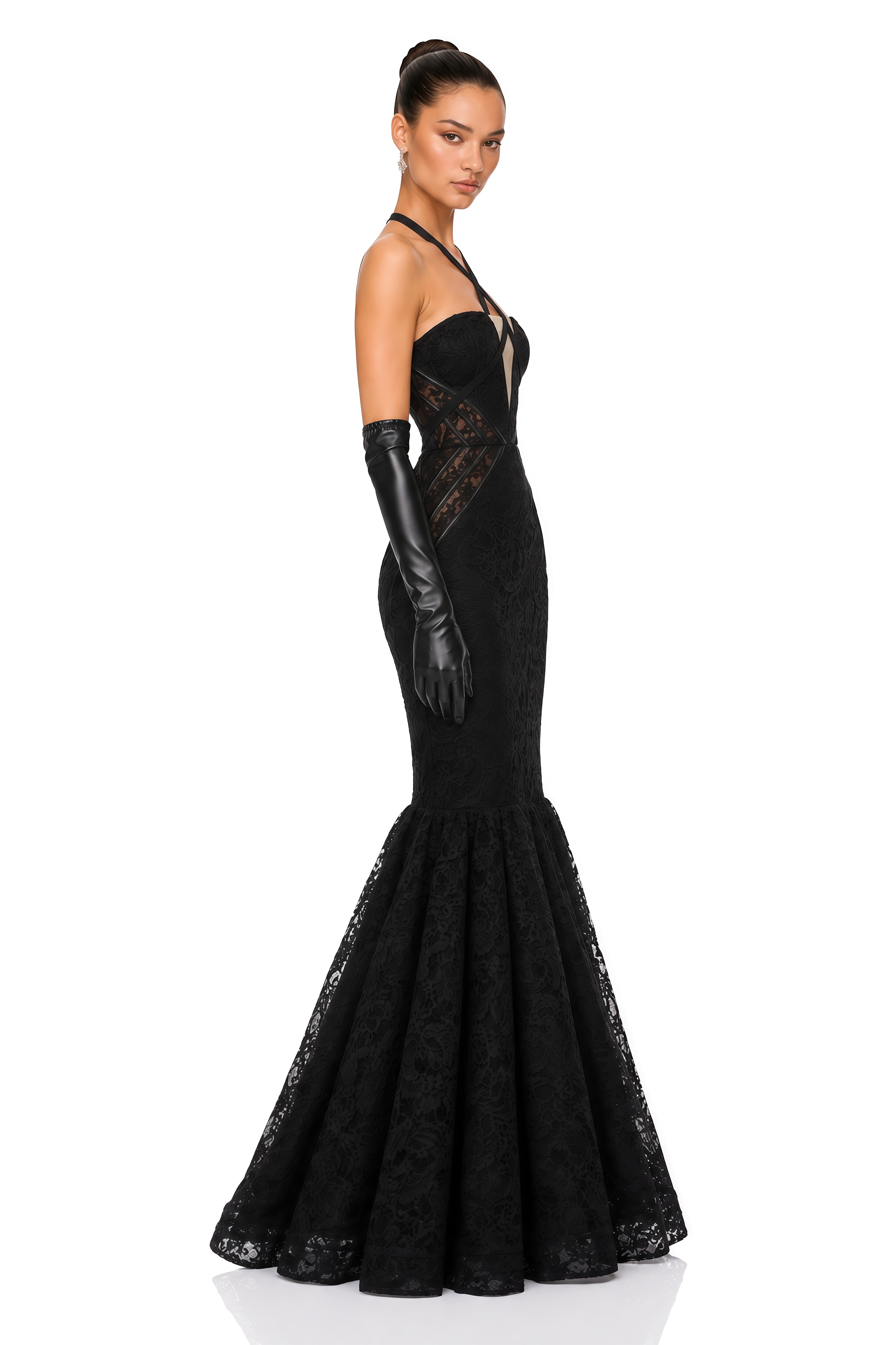 Letiția Black Halterneck Mermaid Maxi Dress