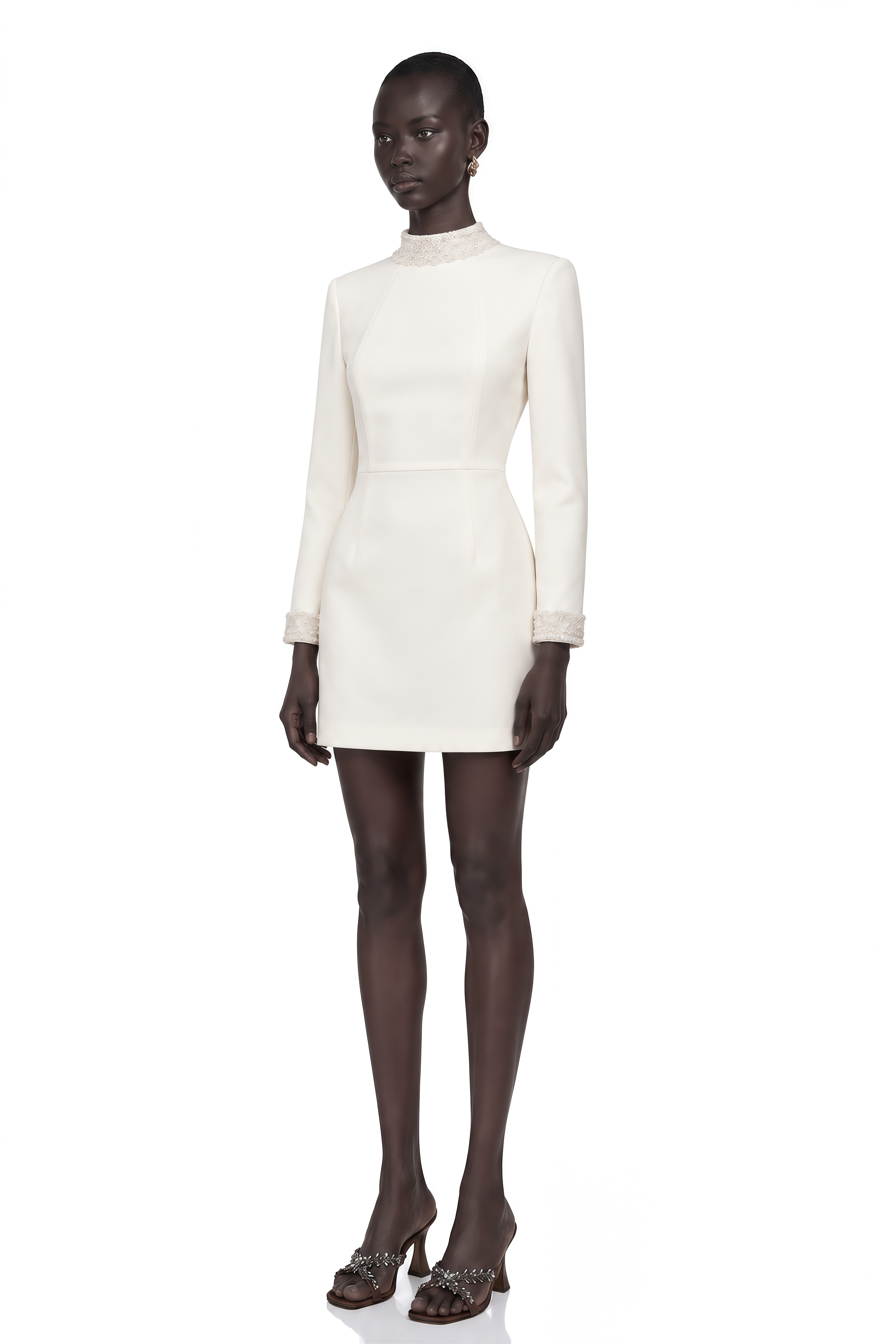 Bernadette White Faux Pearl Mini Dress