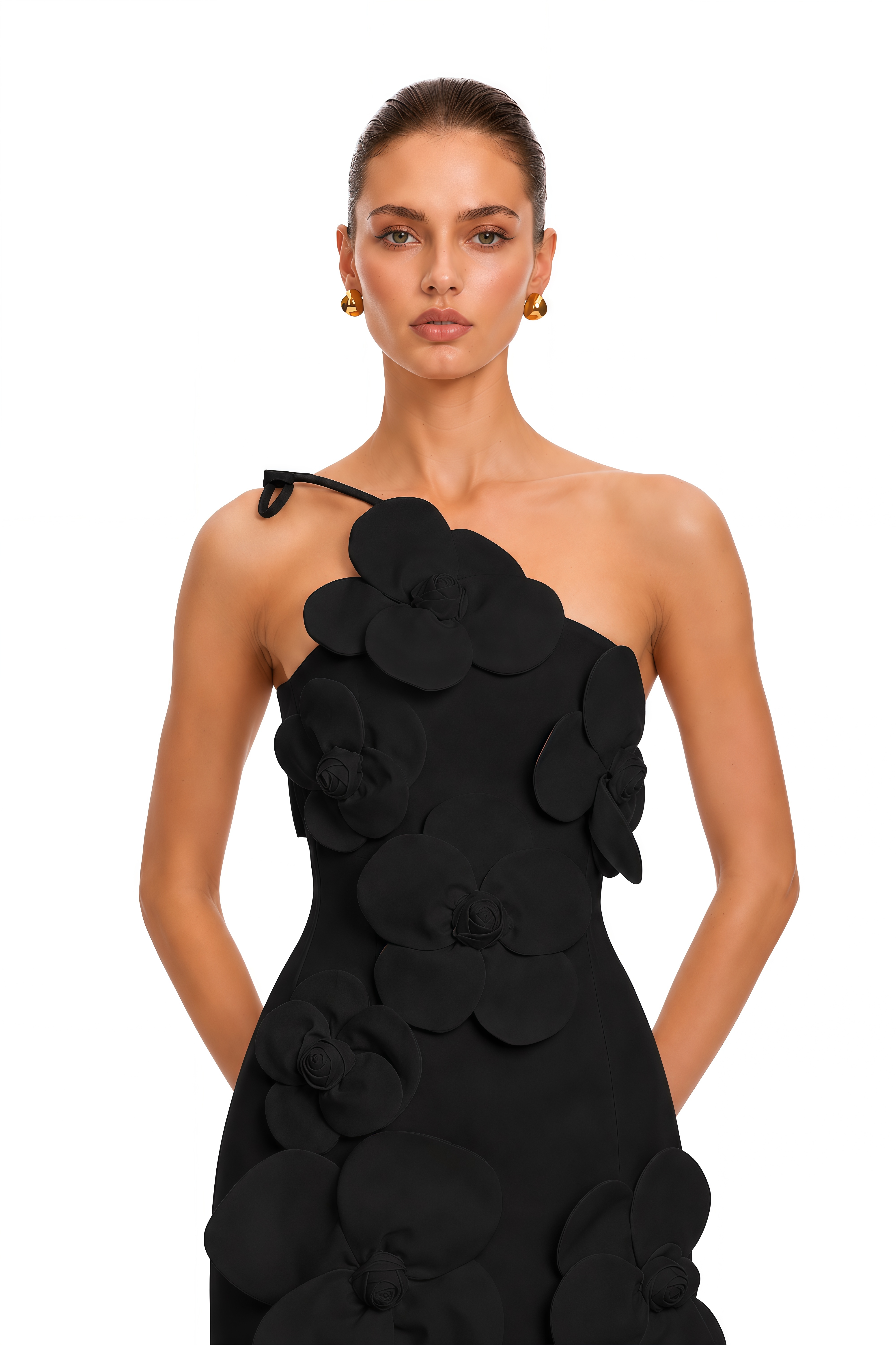 Liane Black Floral Off-Shoulder Mini Dress