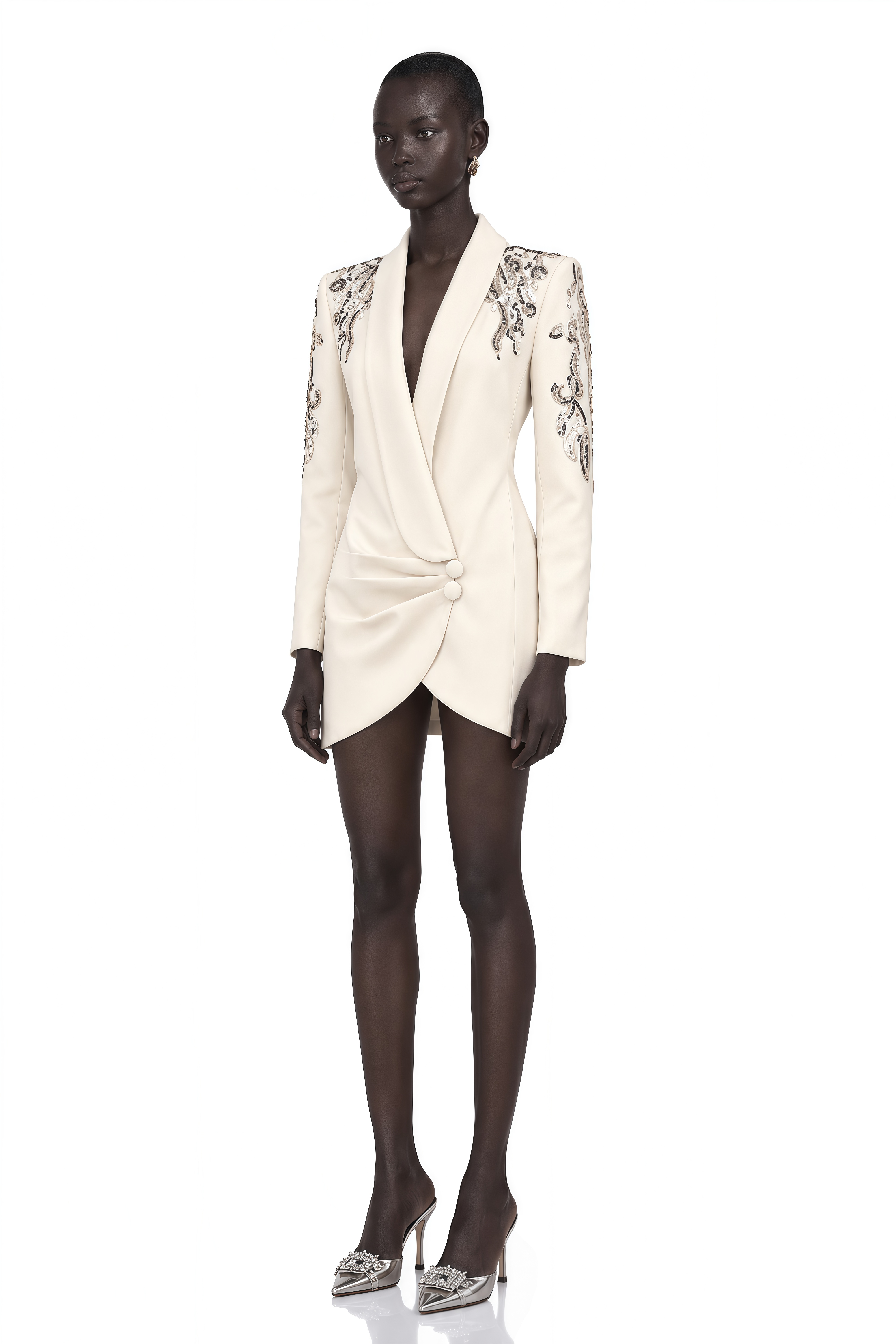Éléna Embellished Sequined Blazer Dress