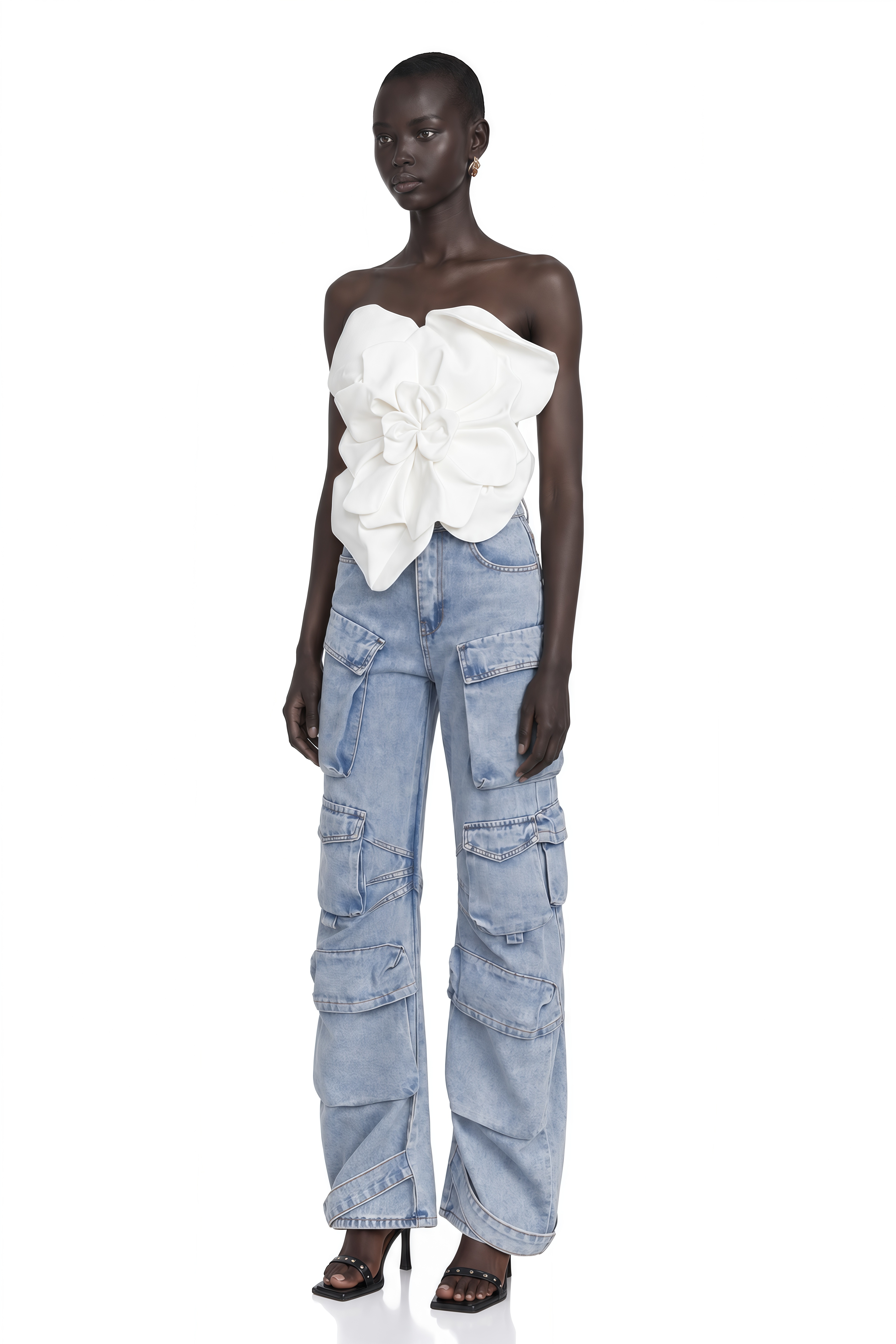 Pénélope White Floral Off-Shoulder Top