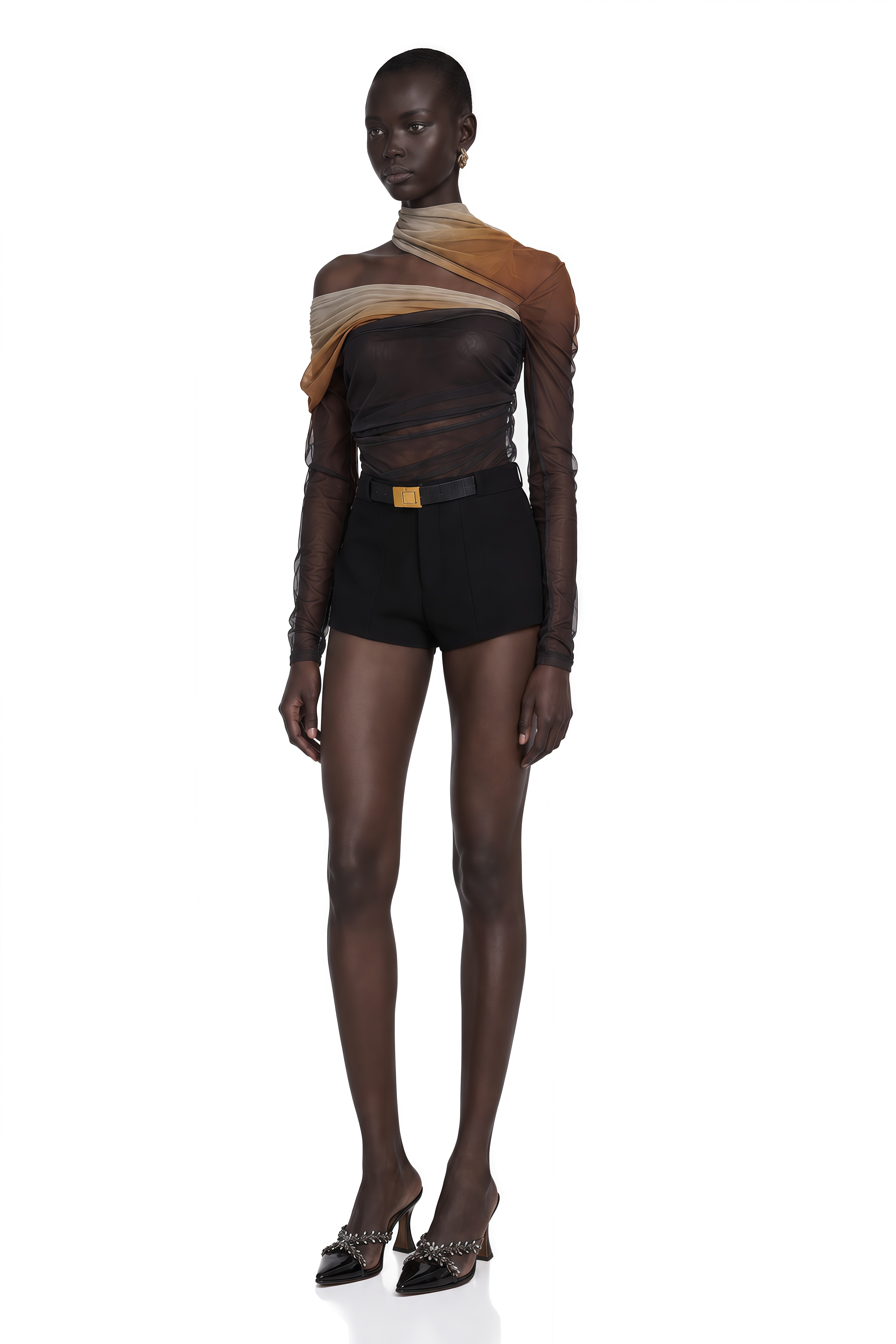 Capucine Ruched Gradient-Effect Bodysuit