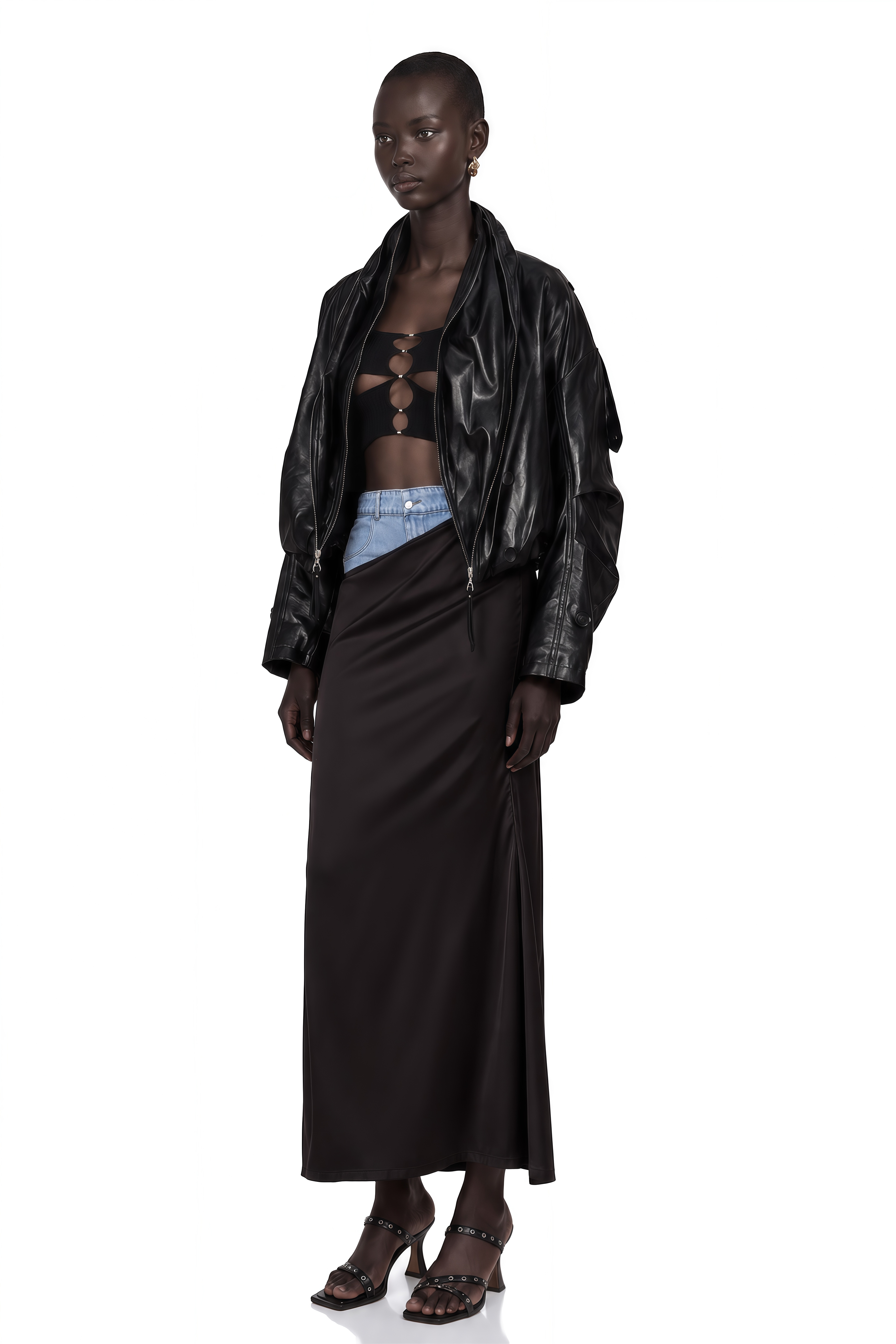 Virginie Quilted Cropped Leather Jacket