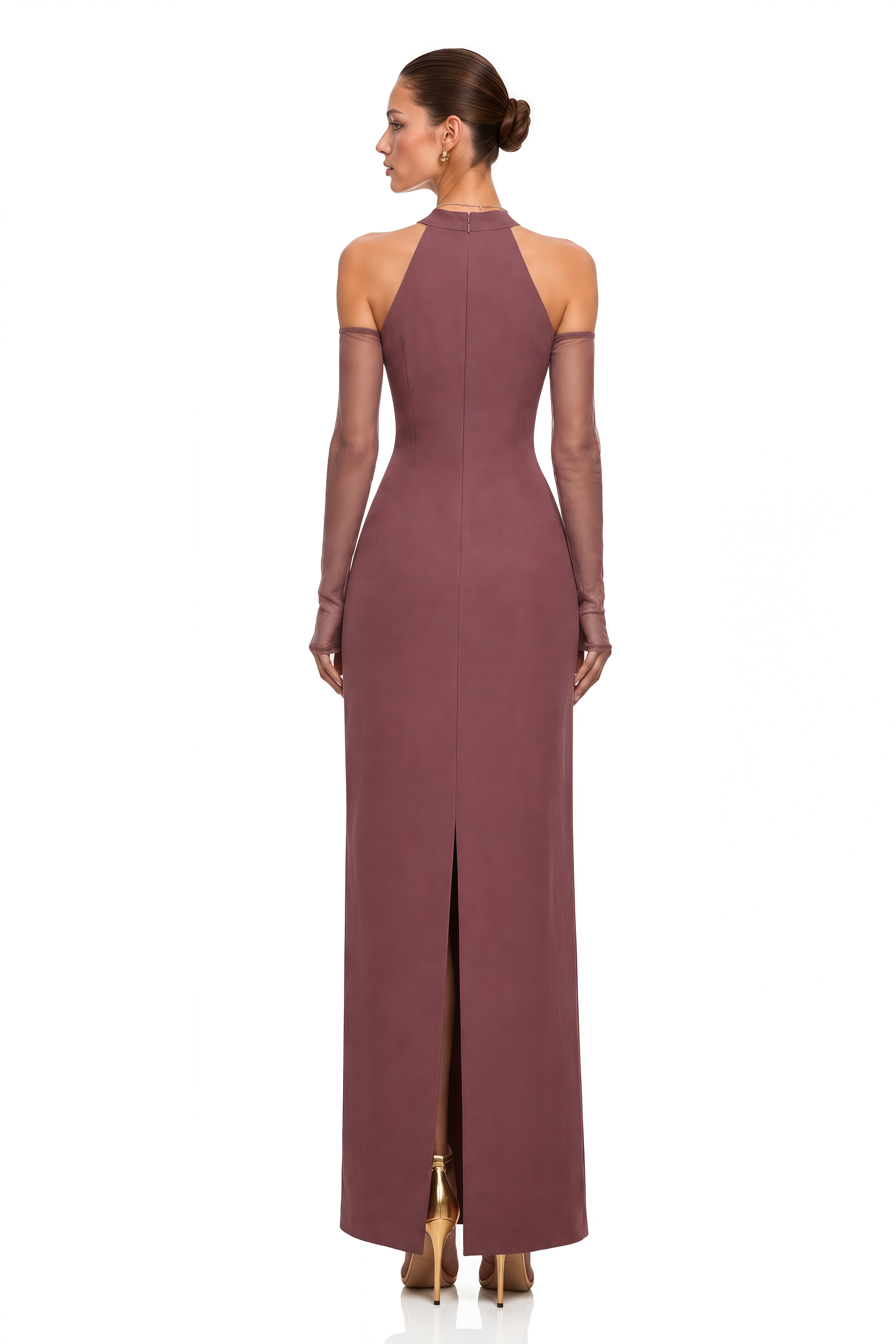 Marenka Dusty Rose Beaded Maxi Dress