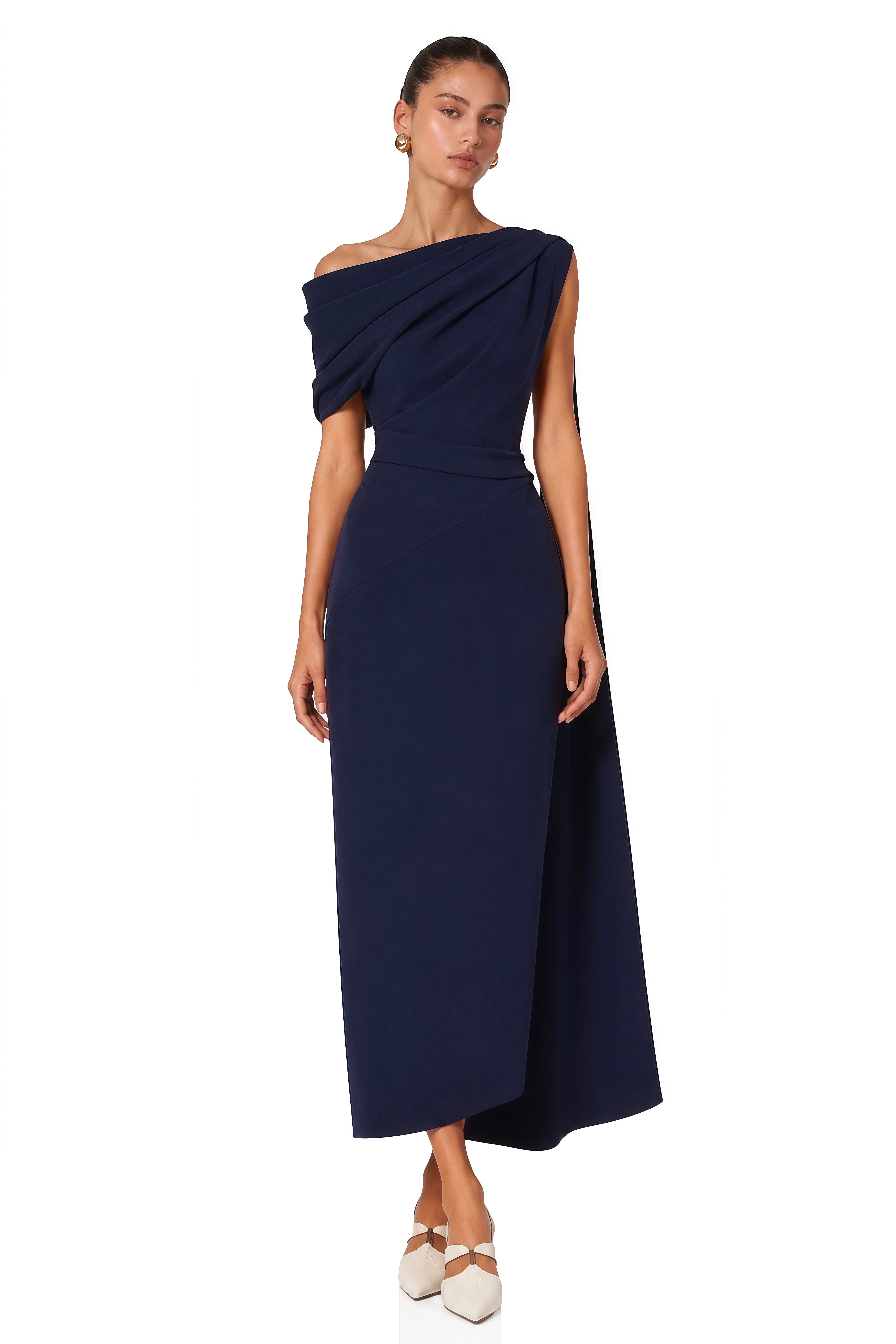 Melokuhle Navy Blue Ribbon Design Midi Dress