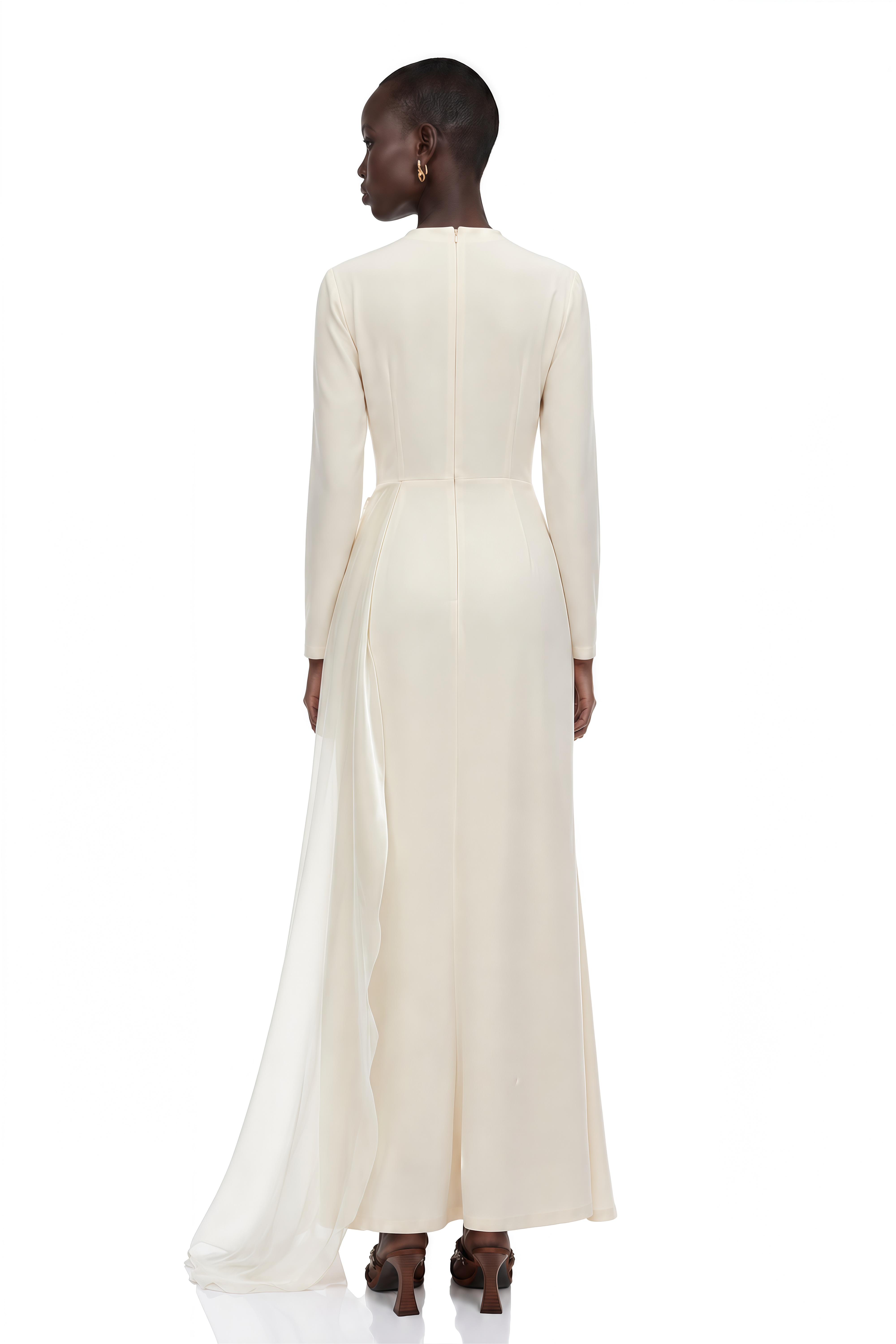 Marguerite Off White Embellished Ribbon Maxi Dress