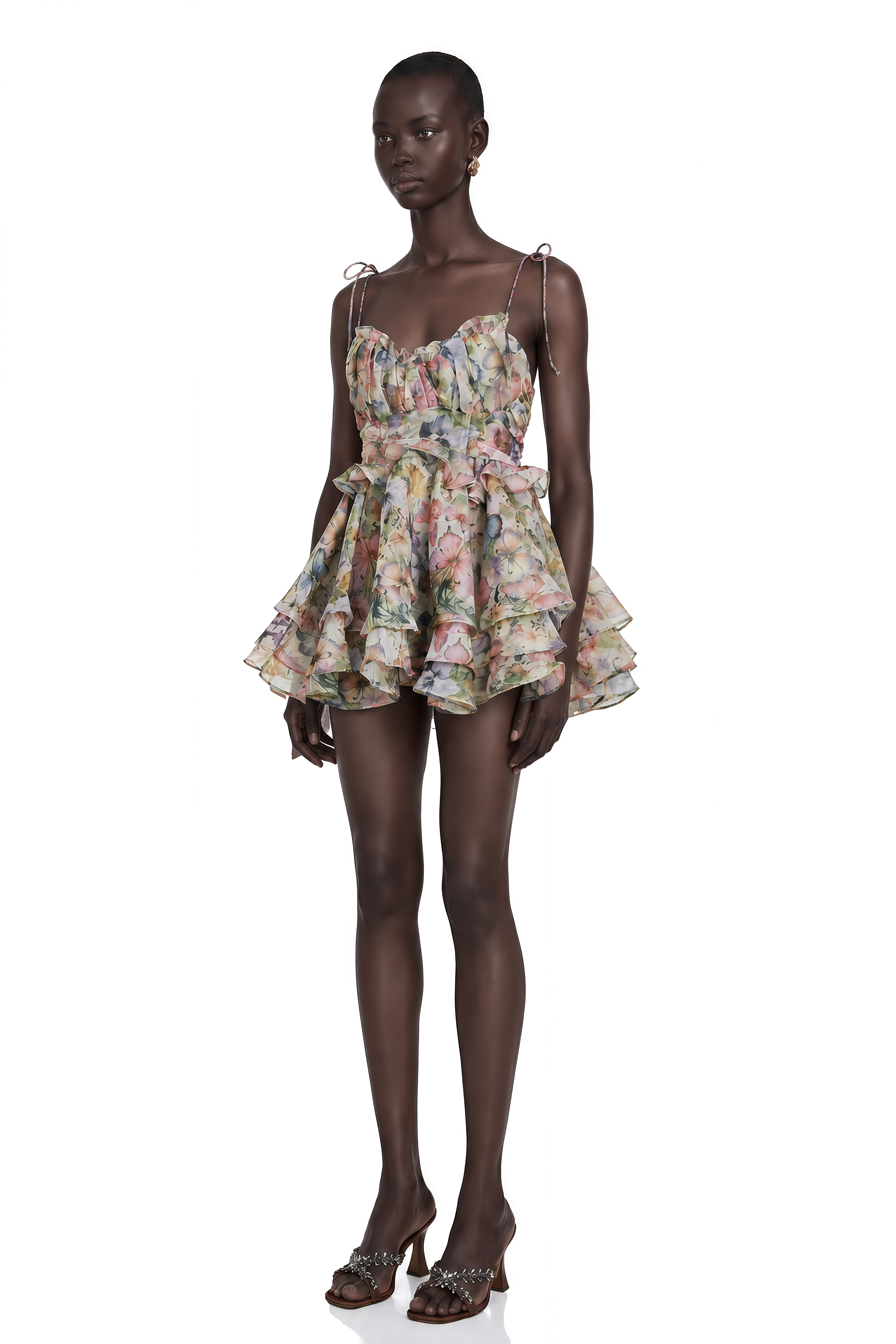 Juliette Floral Print Pleated Mini Dress