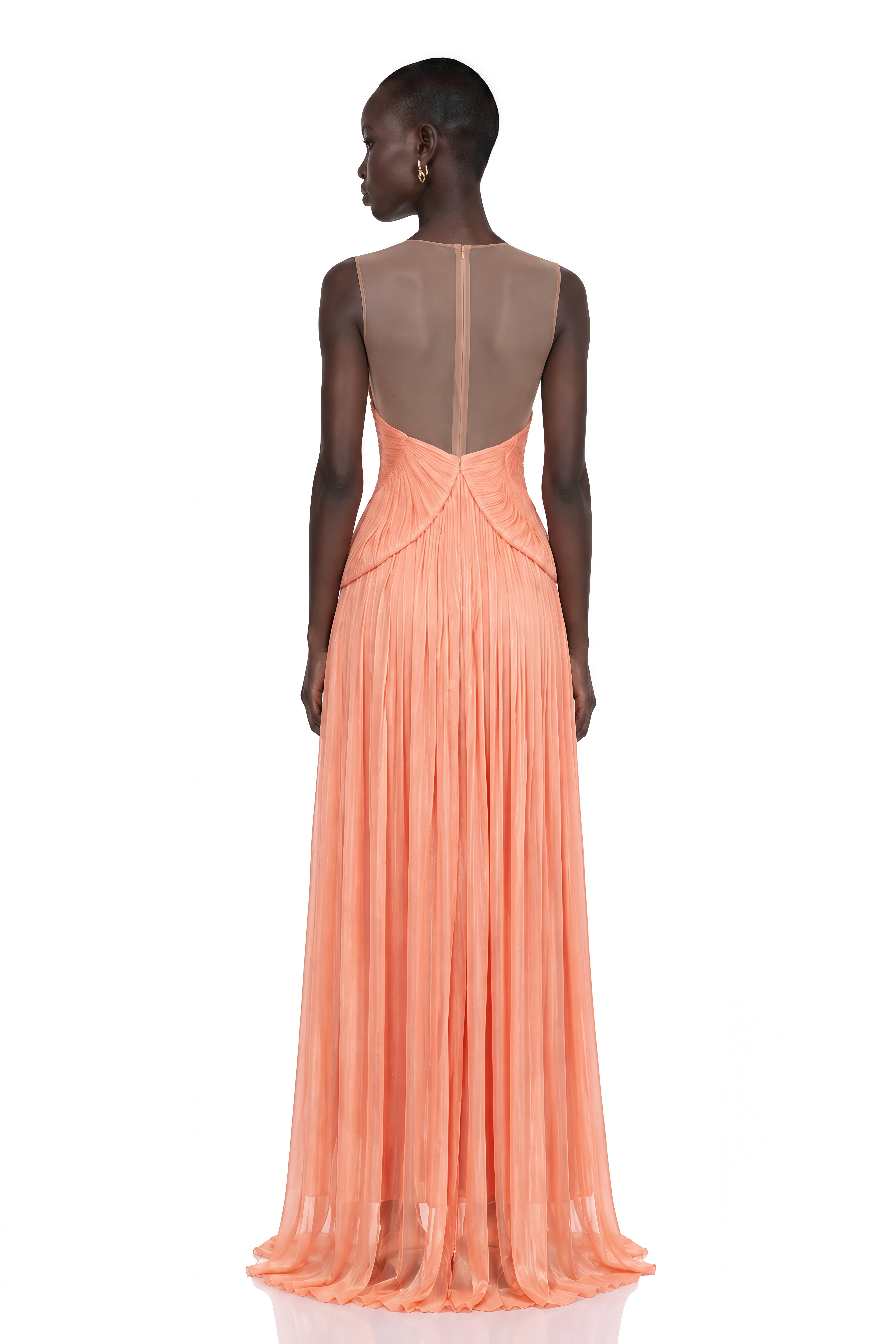 Dalila Pink Backless Asymmetrical Ruched Maxi Dress