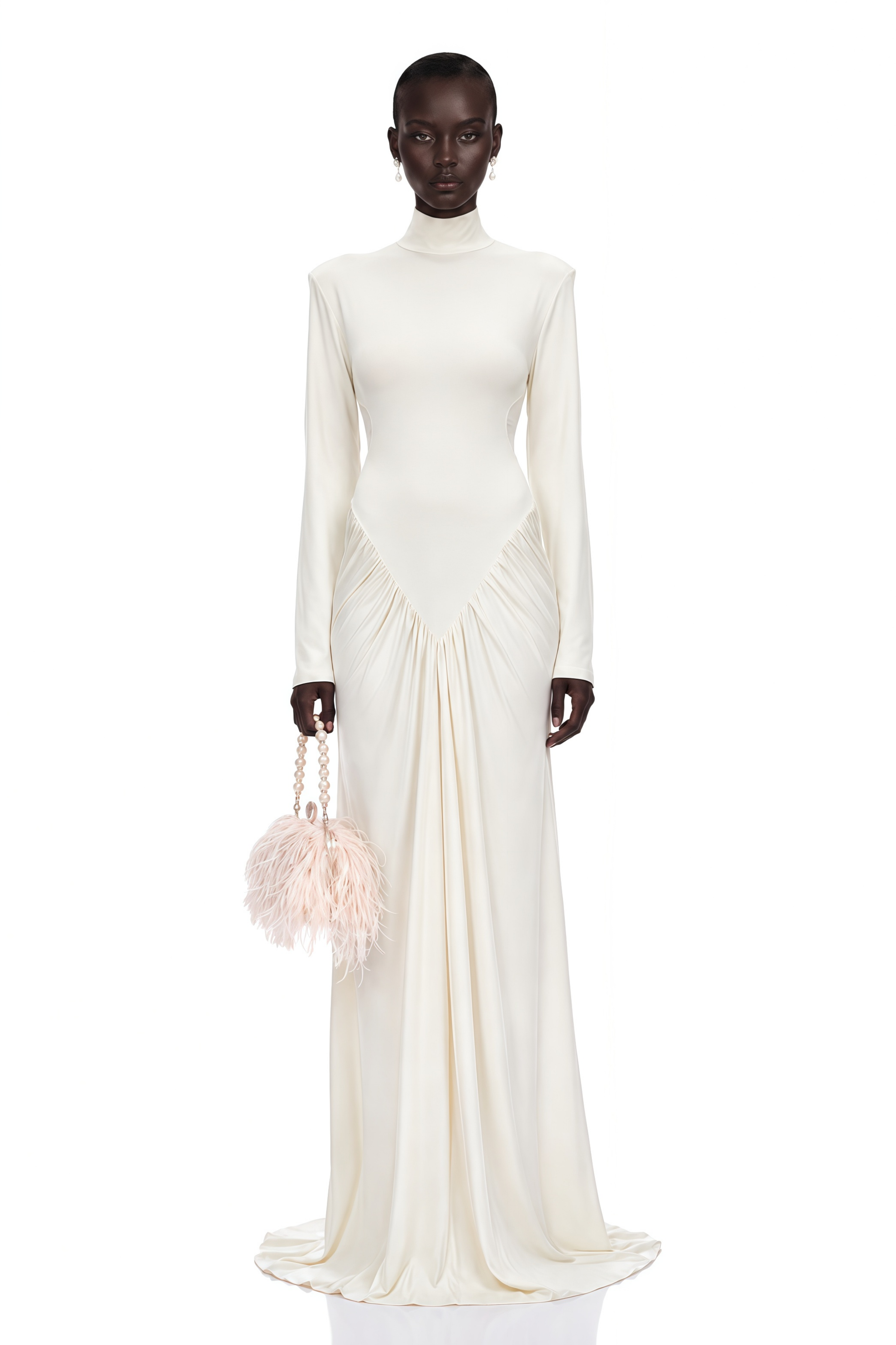 Harriet White Cut Out Ruched Maxi Dress