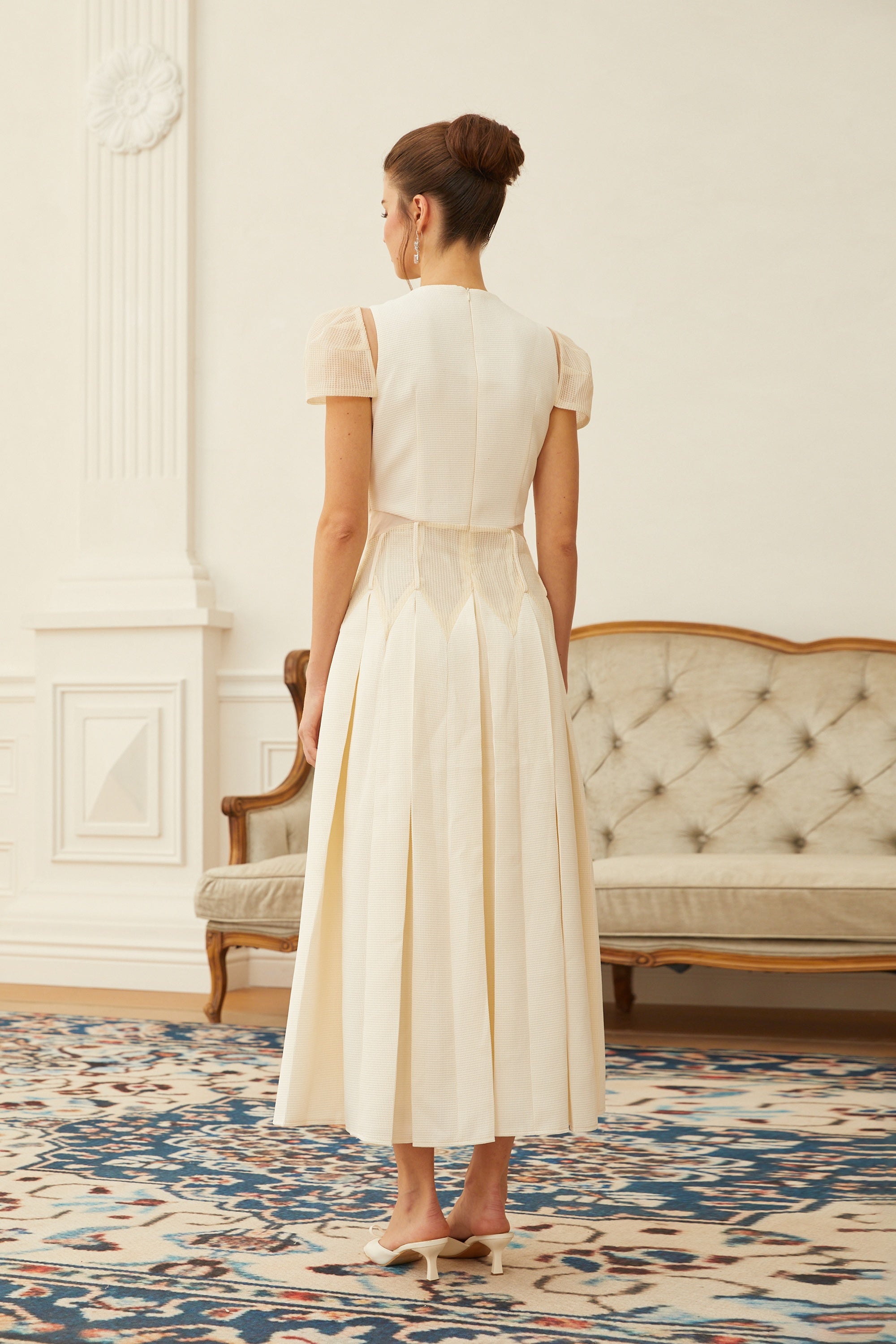 White Flower Embroidered Maxi Dress