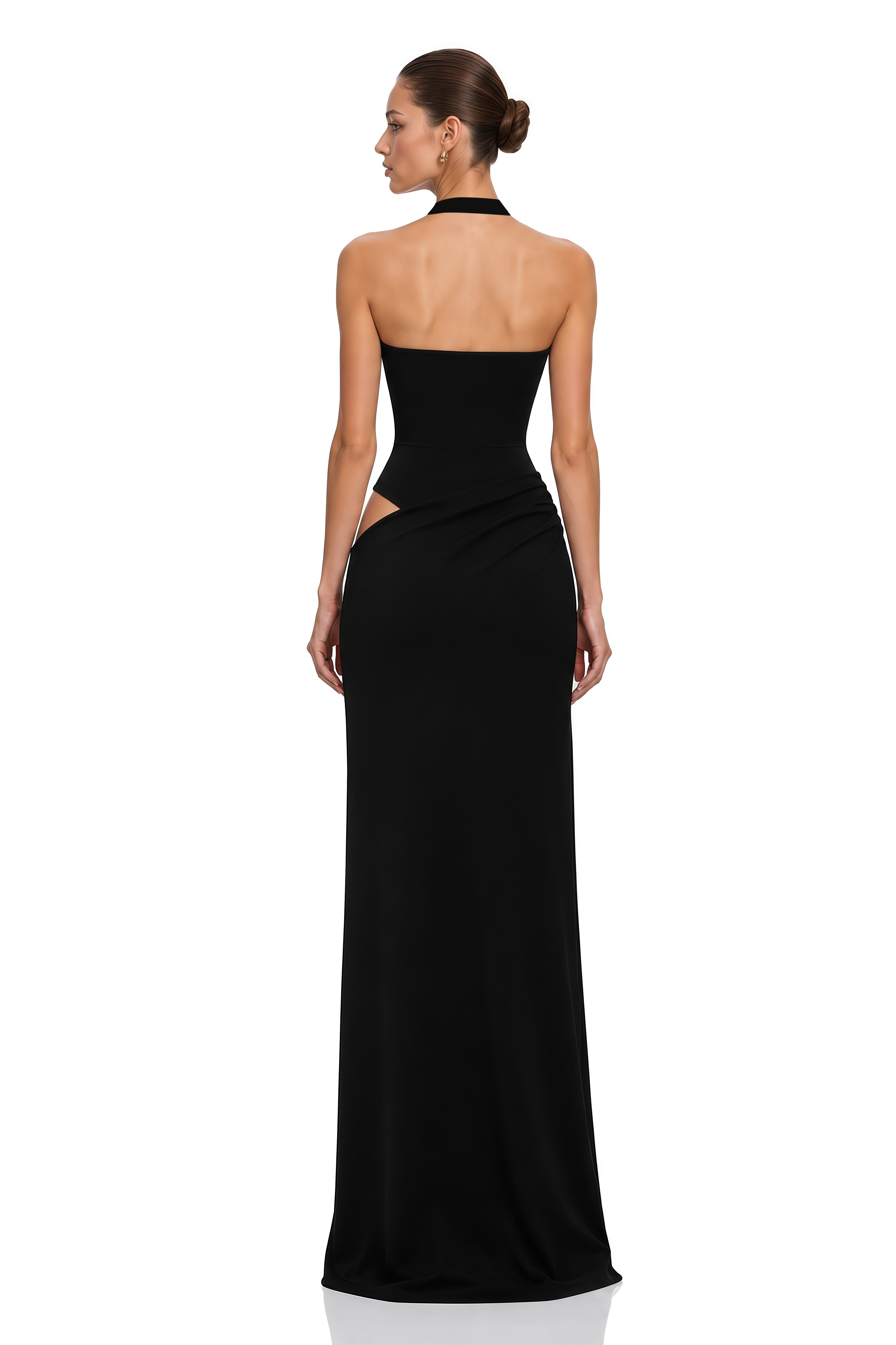 Kaelin Black Halterneck Cut Out  Maxi Dress
