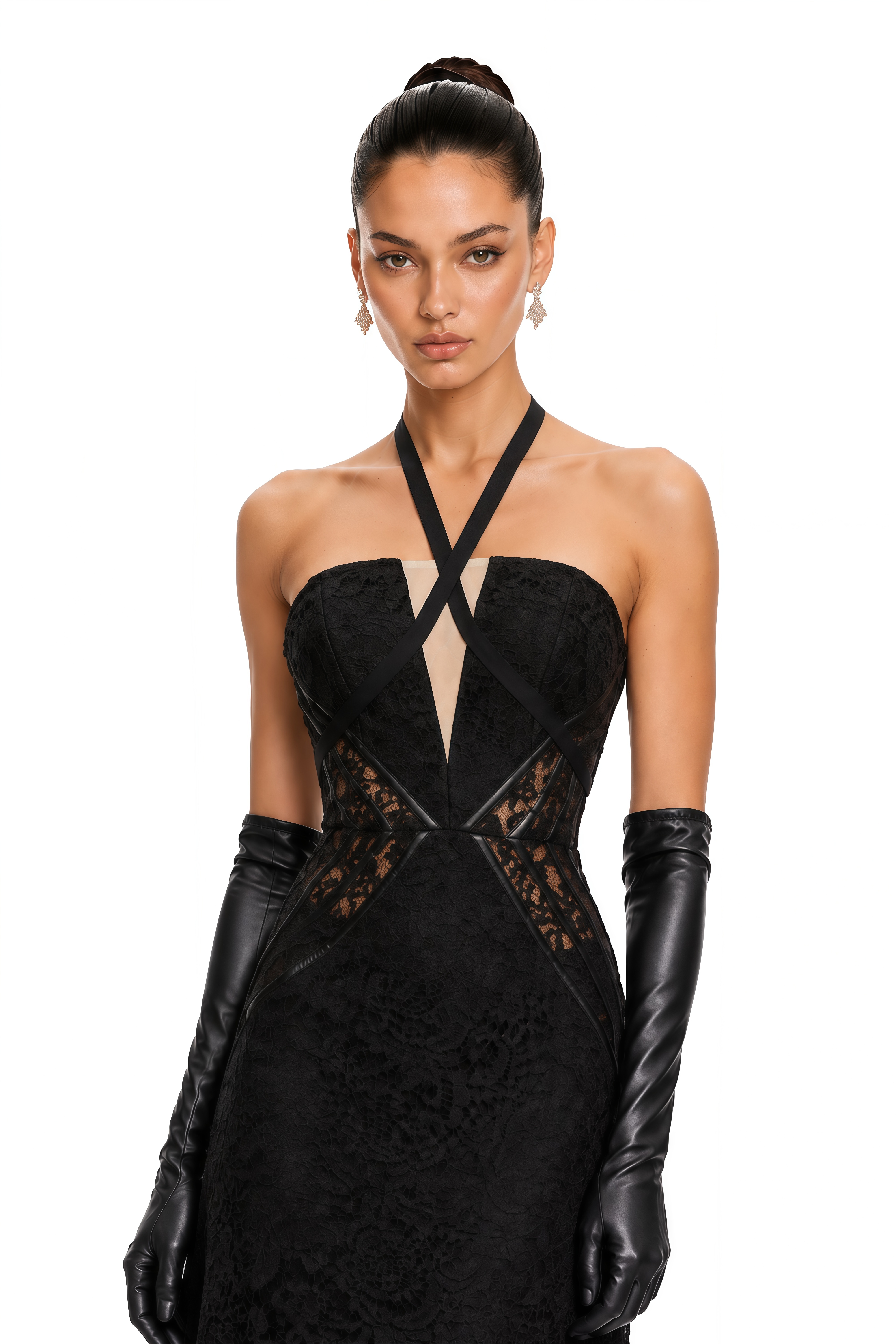 Letiția Black Halterneck Mermaid Maxi Dress