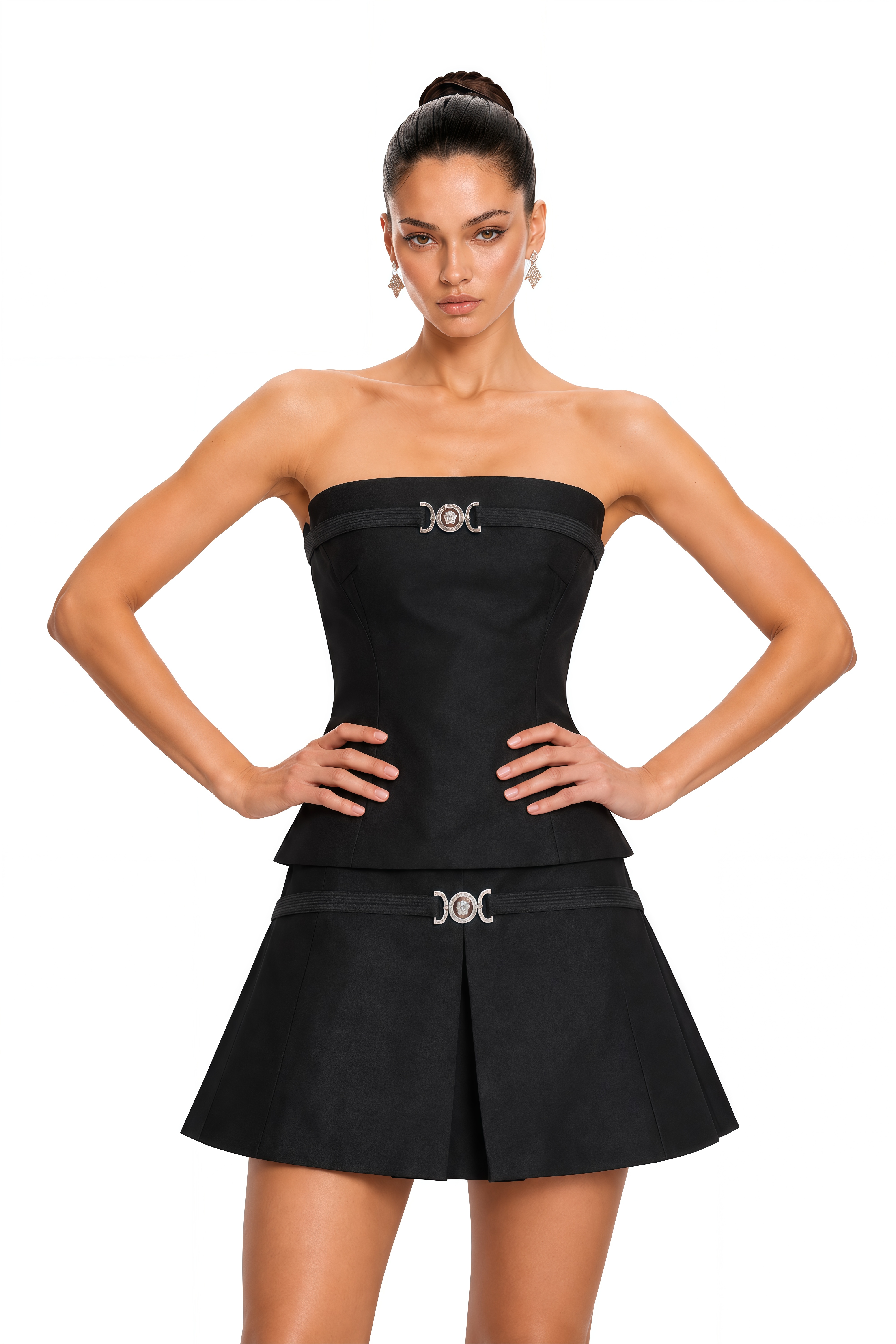 Margaux Black Top & Skirt Matching Set