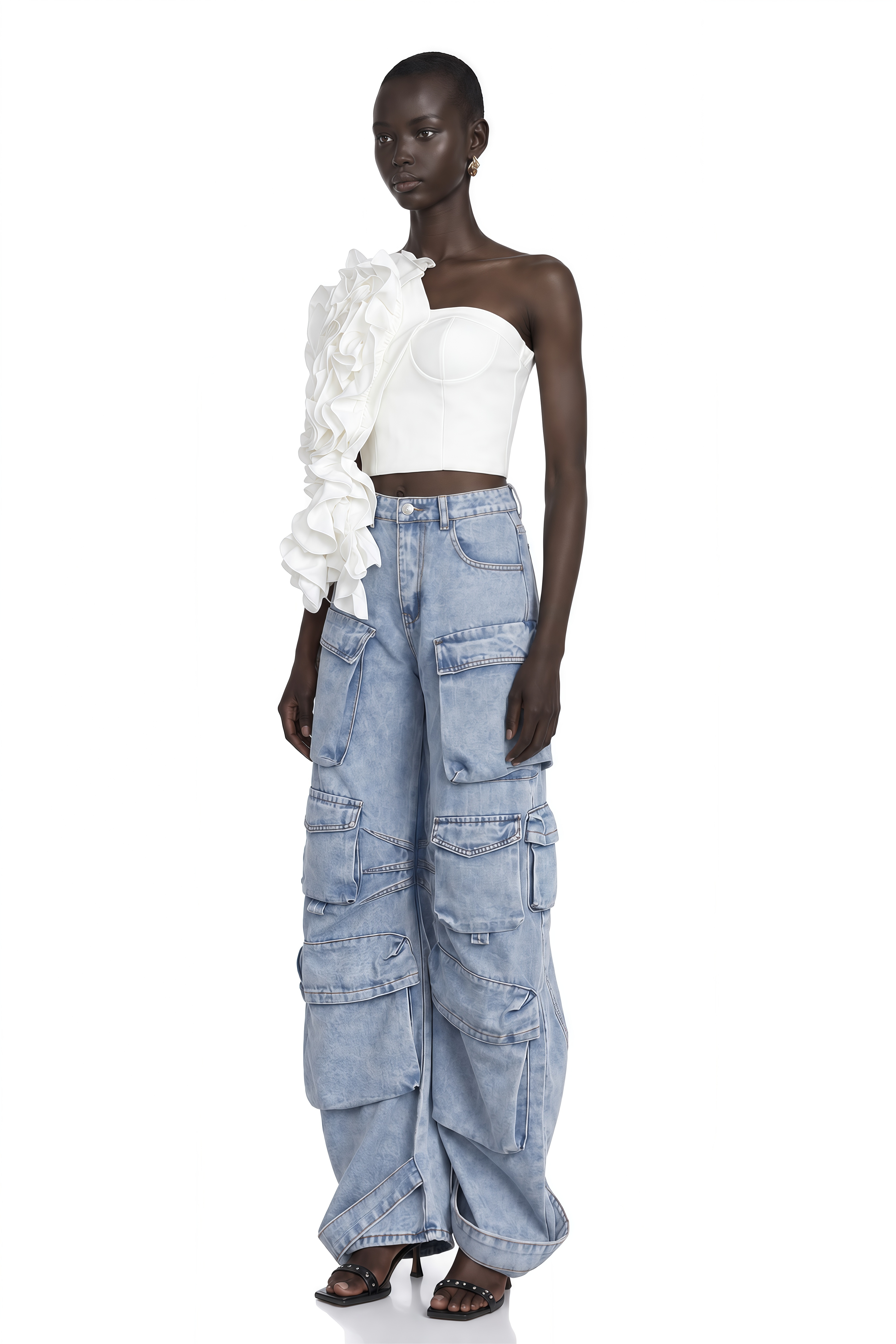 Lucie White Floral-Applique Top