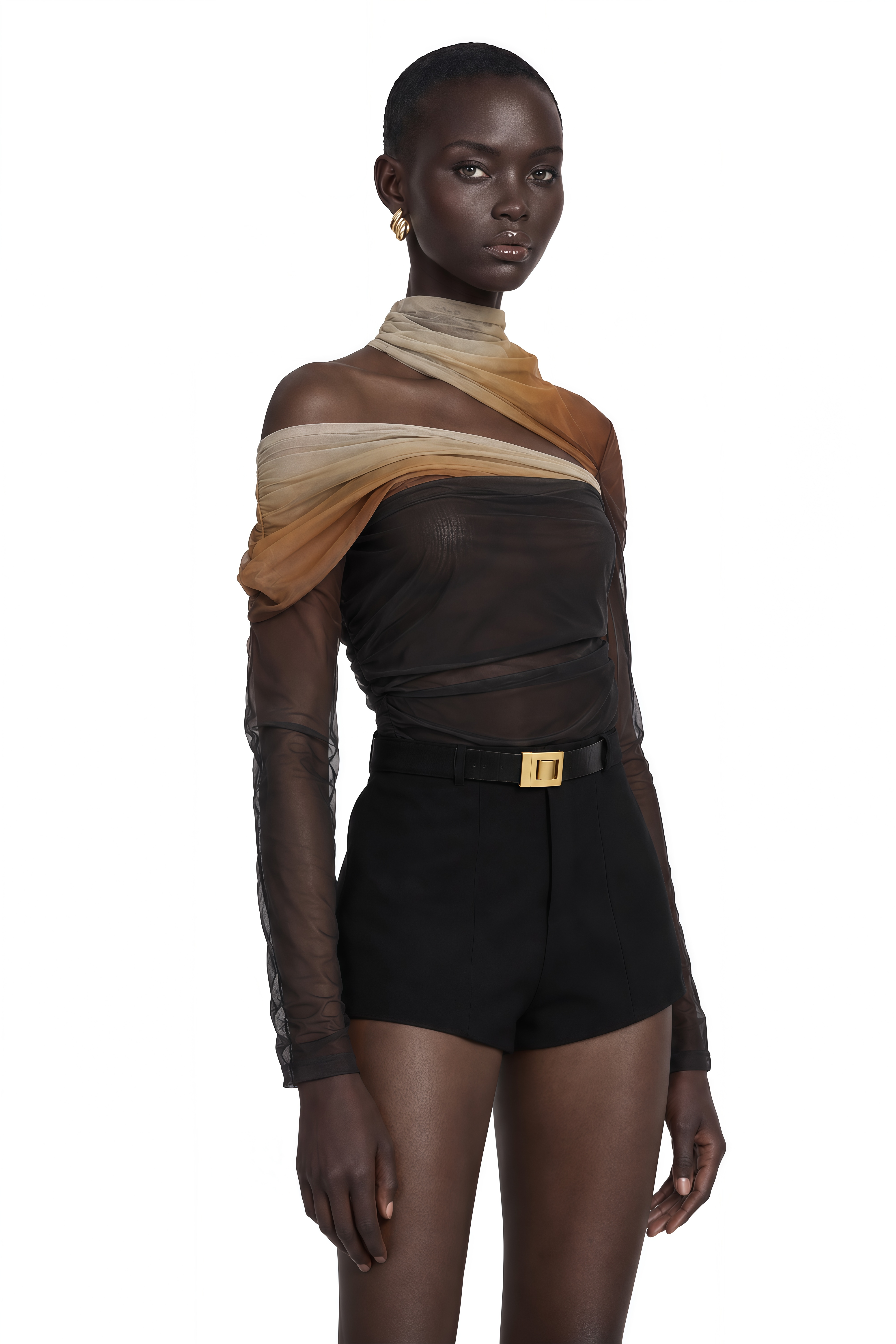 Capucine Ruched Gradient-Effect Bodysuit