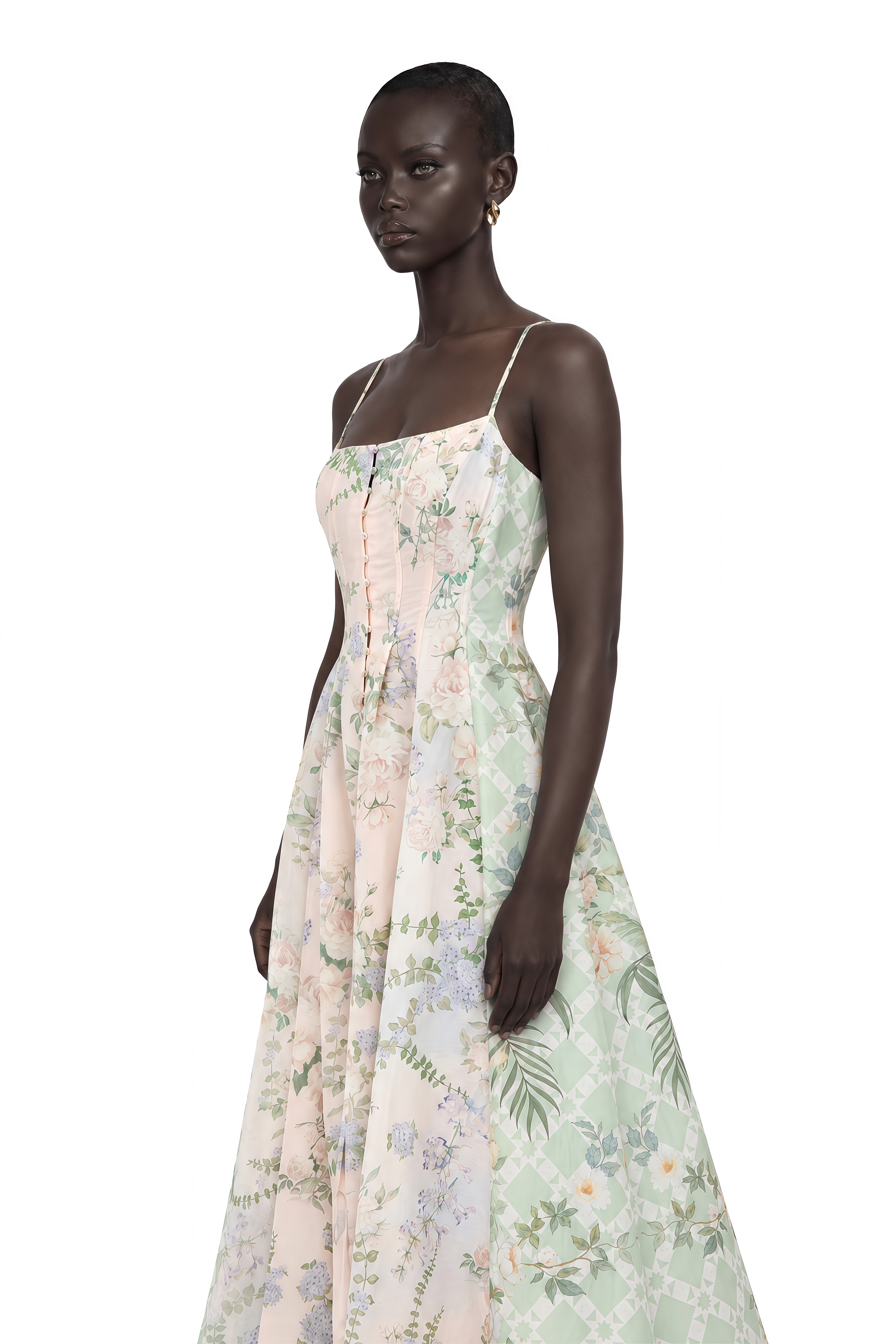 Aurore Pink Floral Print Maxi Dress