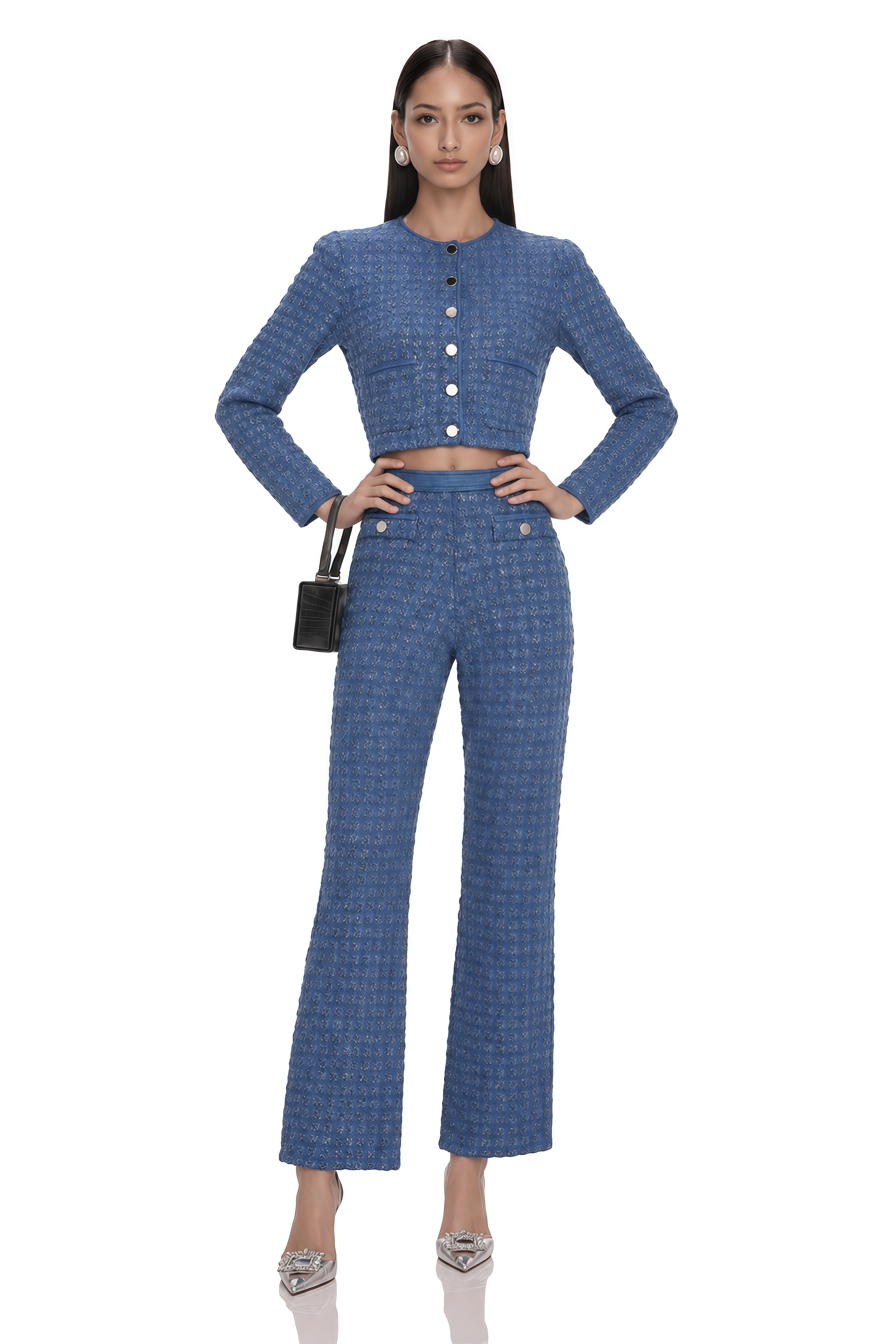 Ghislaine Sequin-Embellished Jacket & Trousers Matching Set