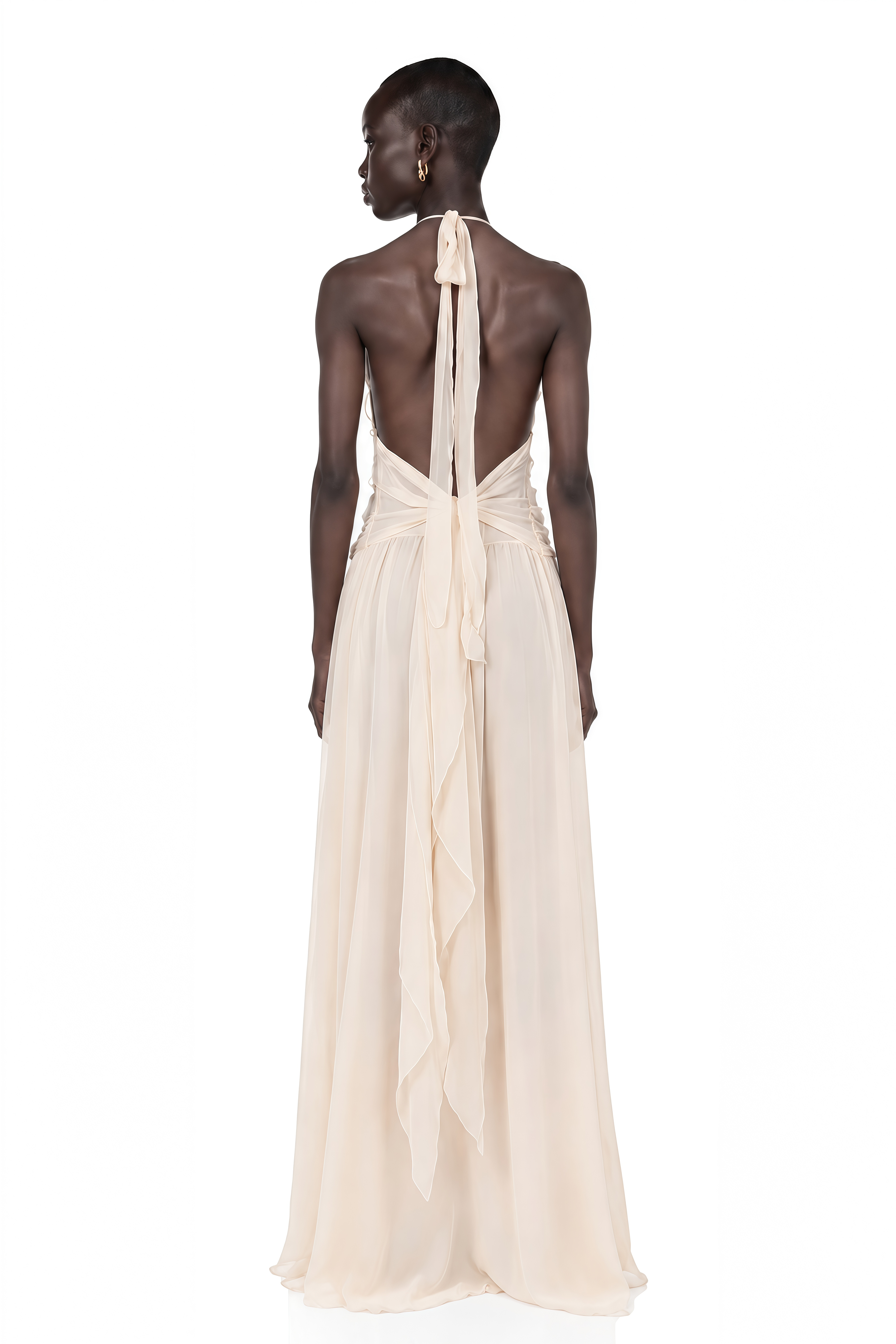 Élodie Ruffled Faux-Flower Maxi Dress