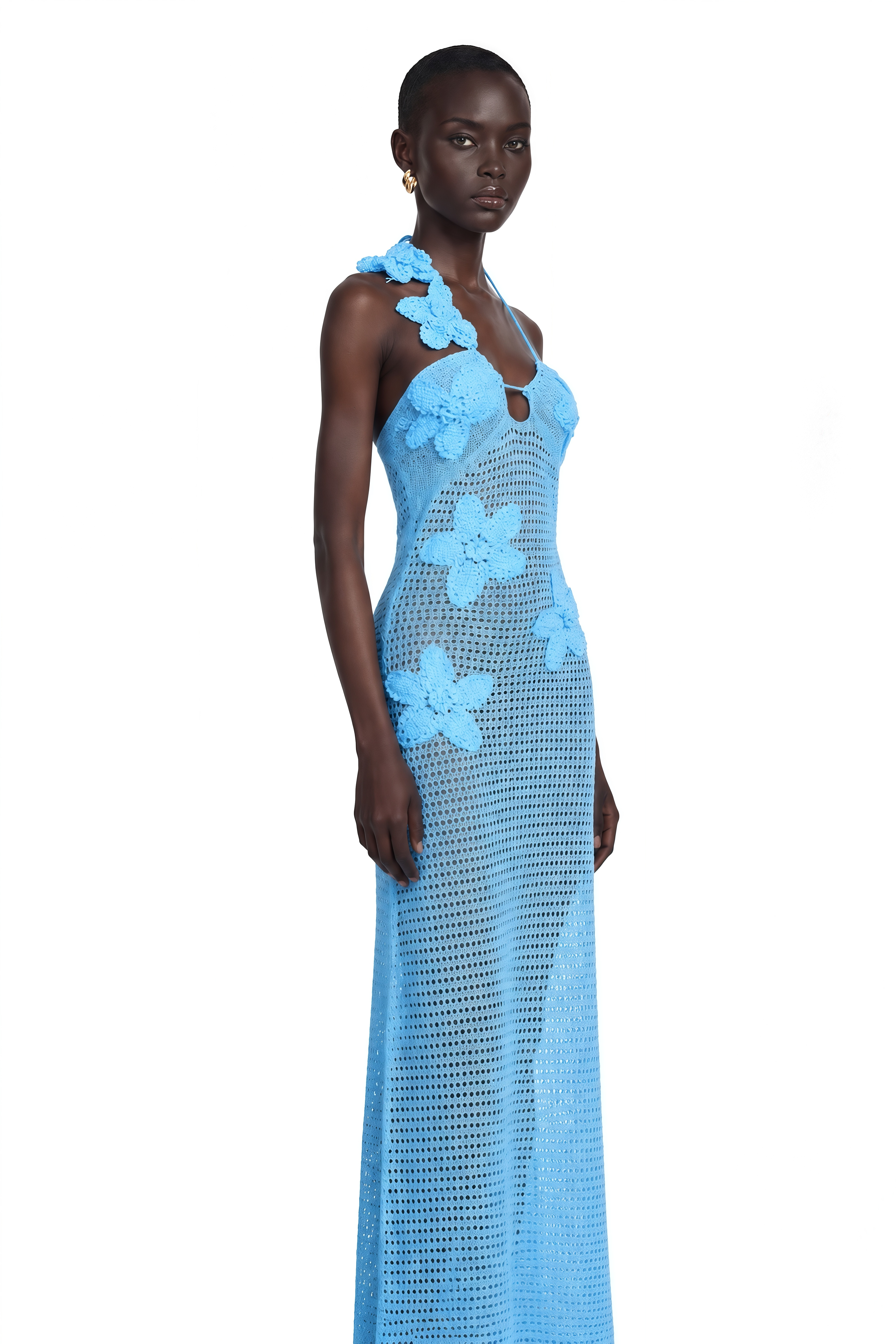 Diane Crochet Faux-Flower Embellished Maxi Dress