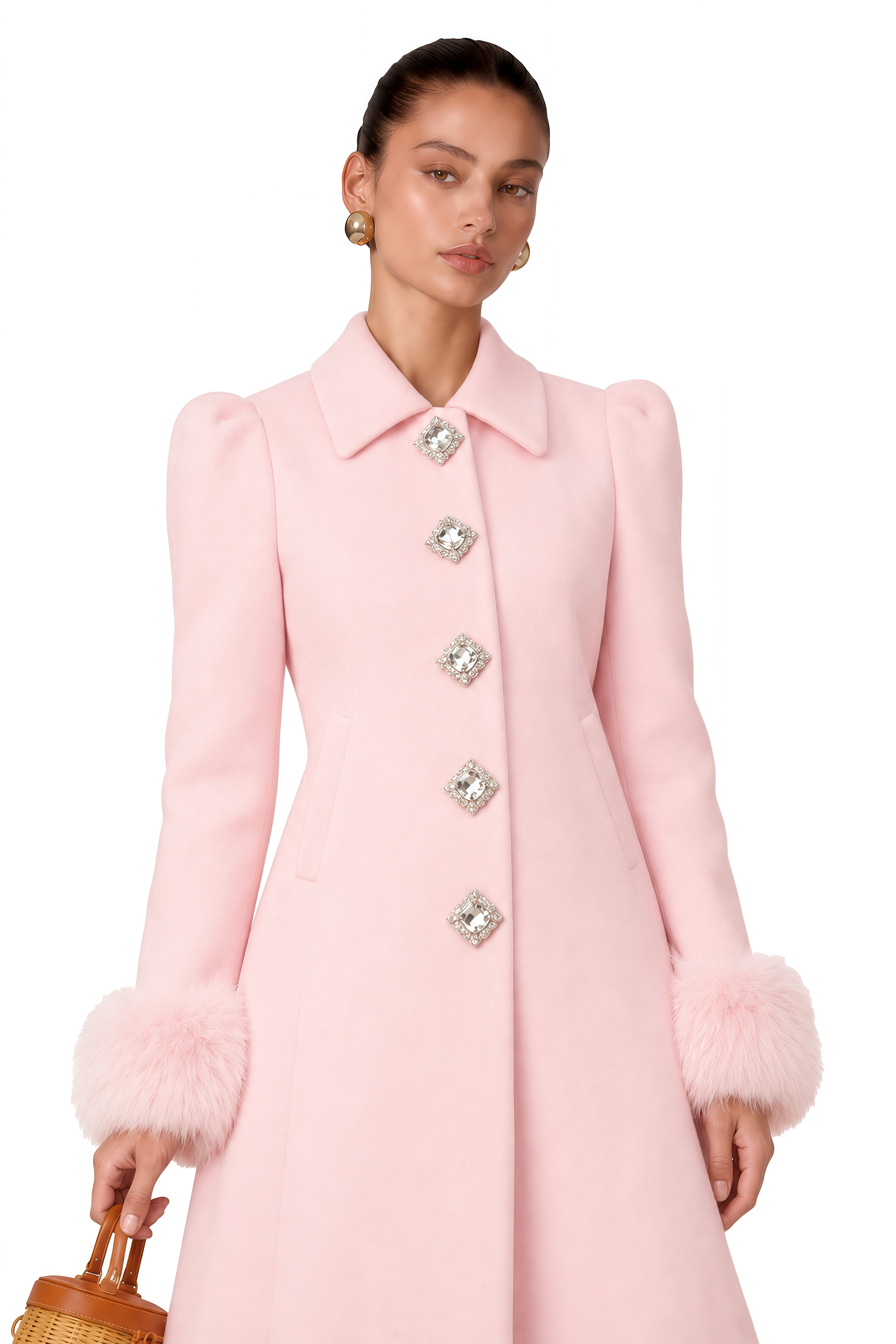 Louisette Pink Faux-Fur Overcoat