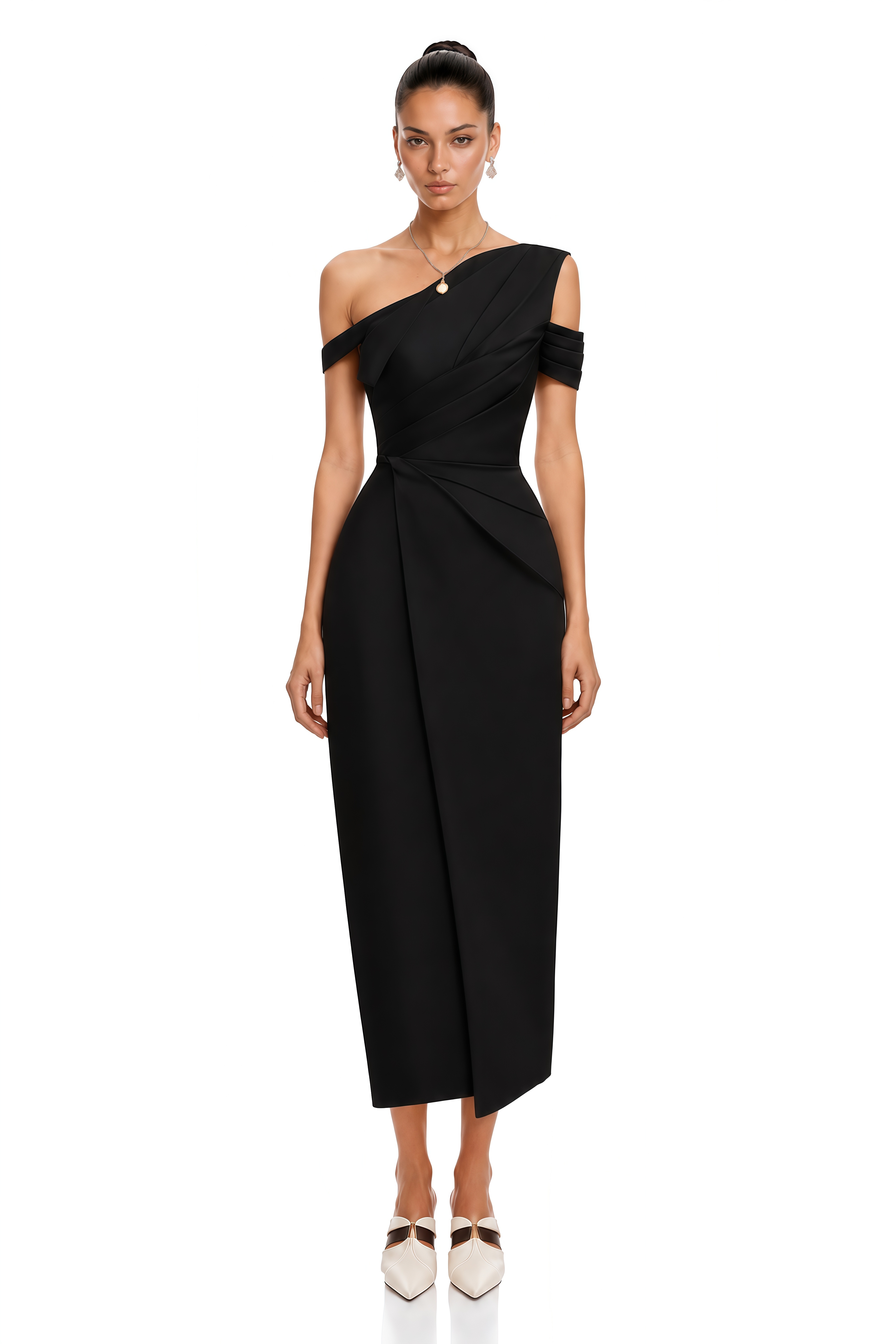 one shoulder asymmetrical midi dress Amarante Black – Miss Rosier open back wedding dress Off Shoulder Knit Dress Size:X-Small and comfortable