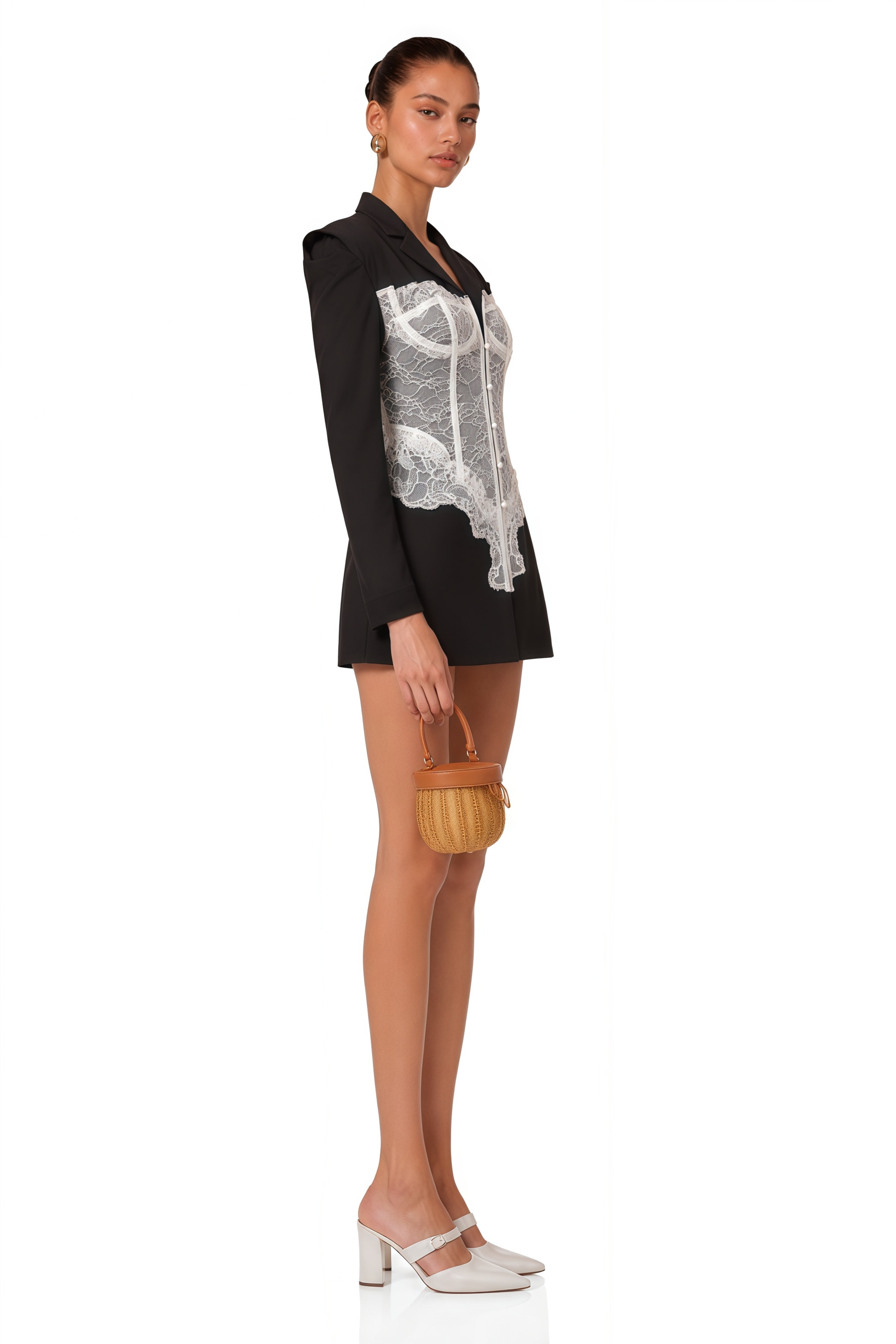Alexia Color Block Lace Paneled Blazer