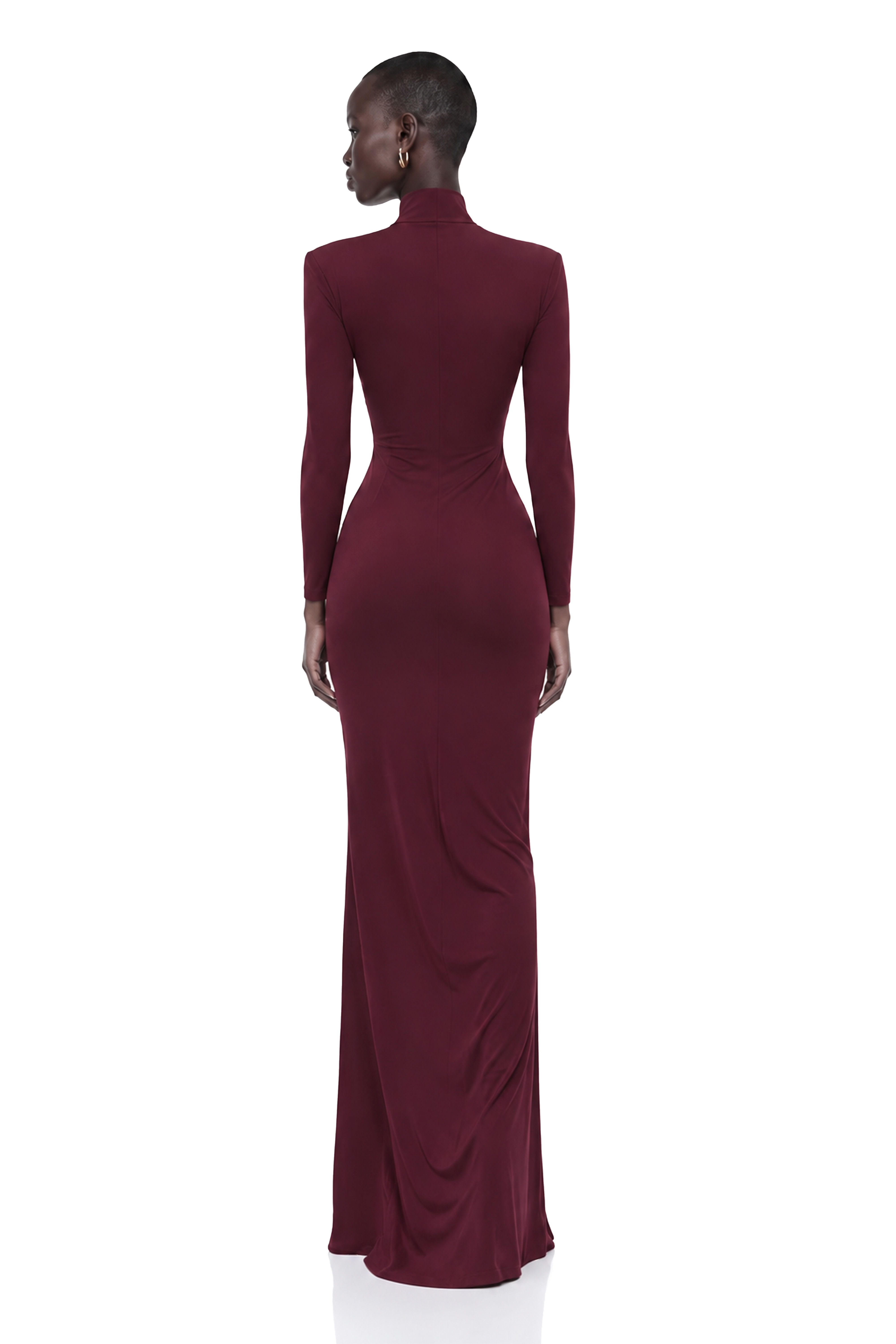 Neve Red High Neck Twist Knot Maxi Dress