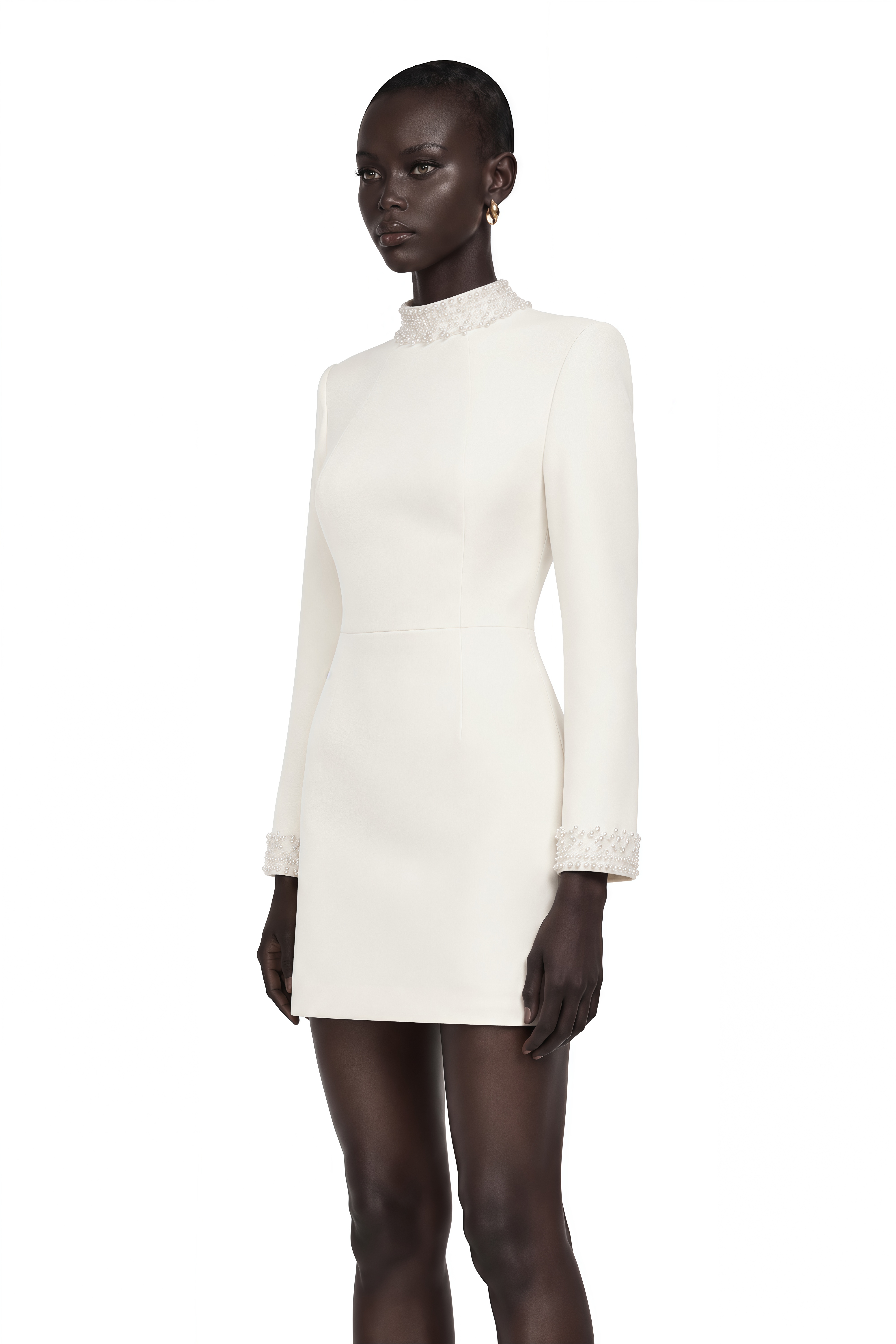 Bernadette White Faux Pearl Mini Dress
