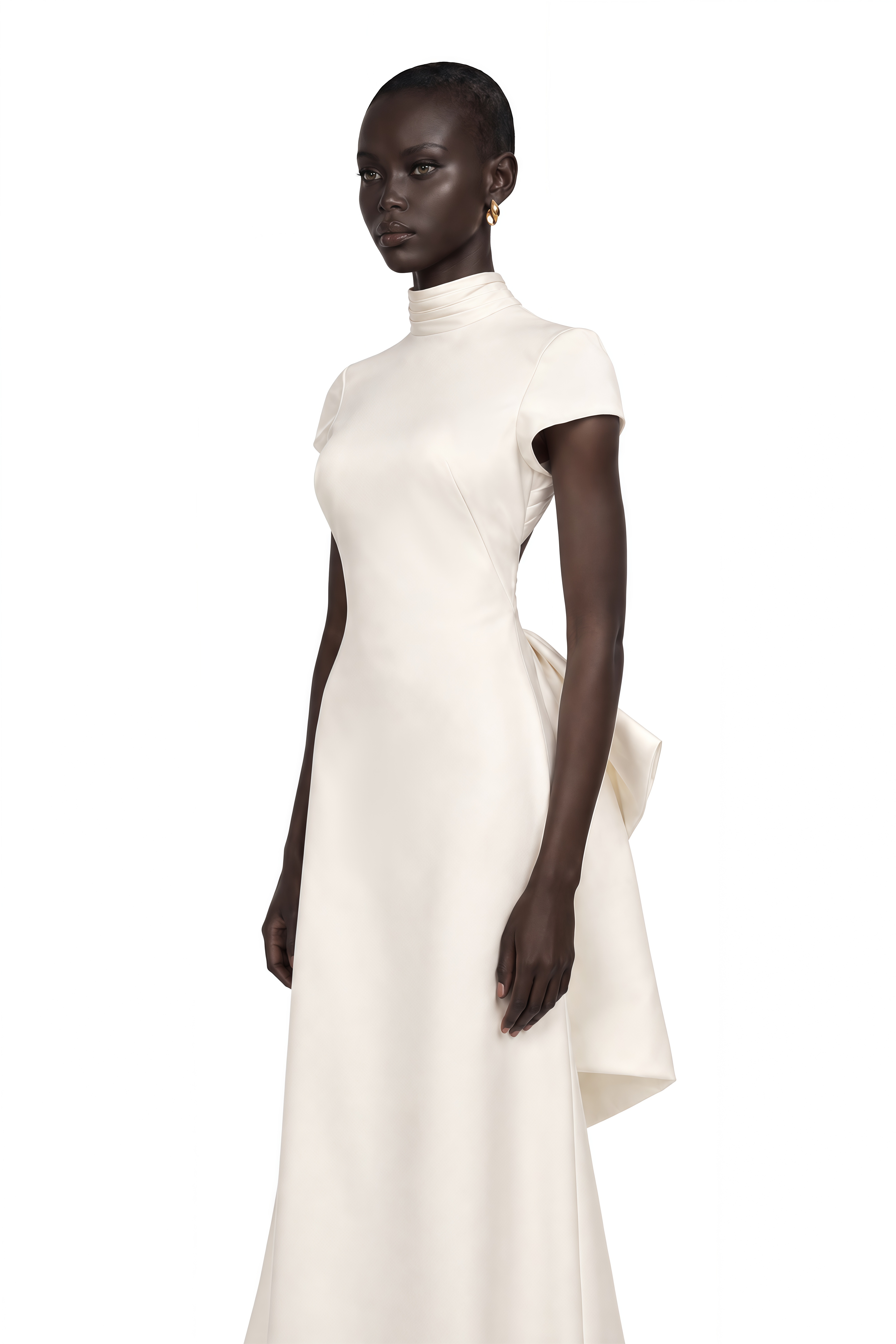 Camille White Statement Bow Mermaid Maxi Dress