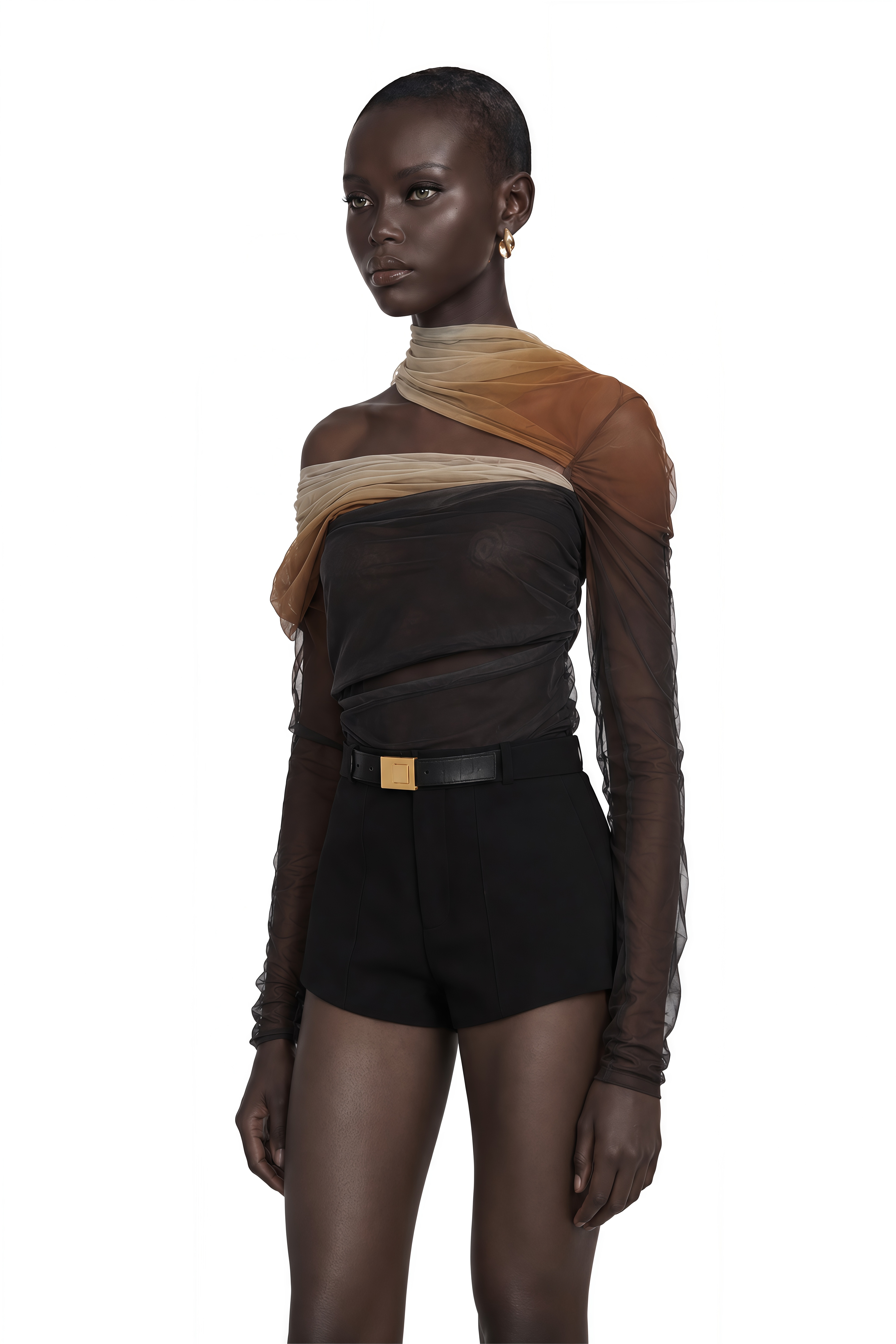 Capucine Ruched Gradient-Effect Bodysuit