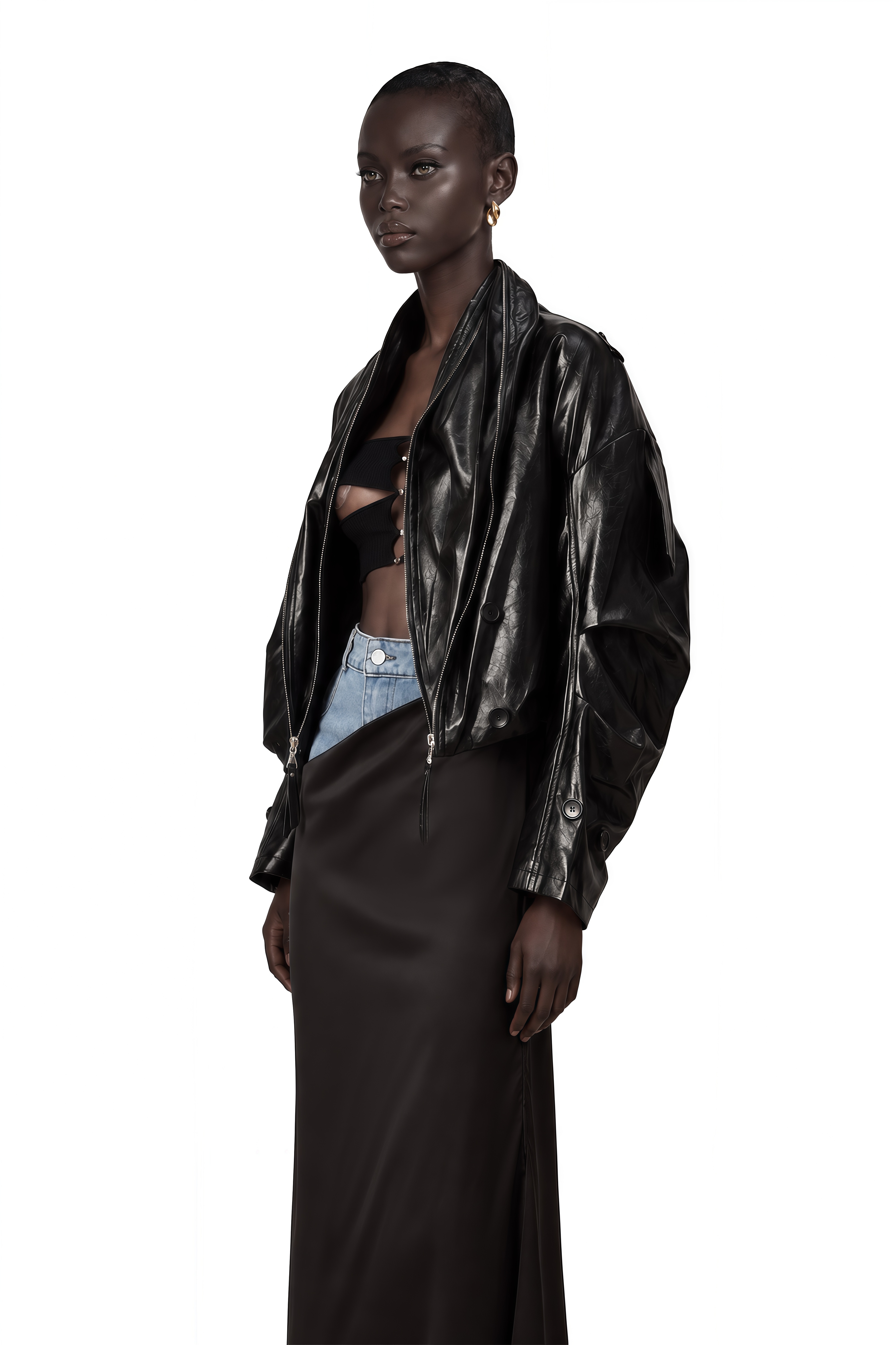 Virginie Quilted Cropped Leather Jacket