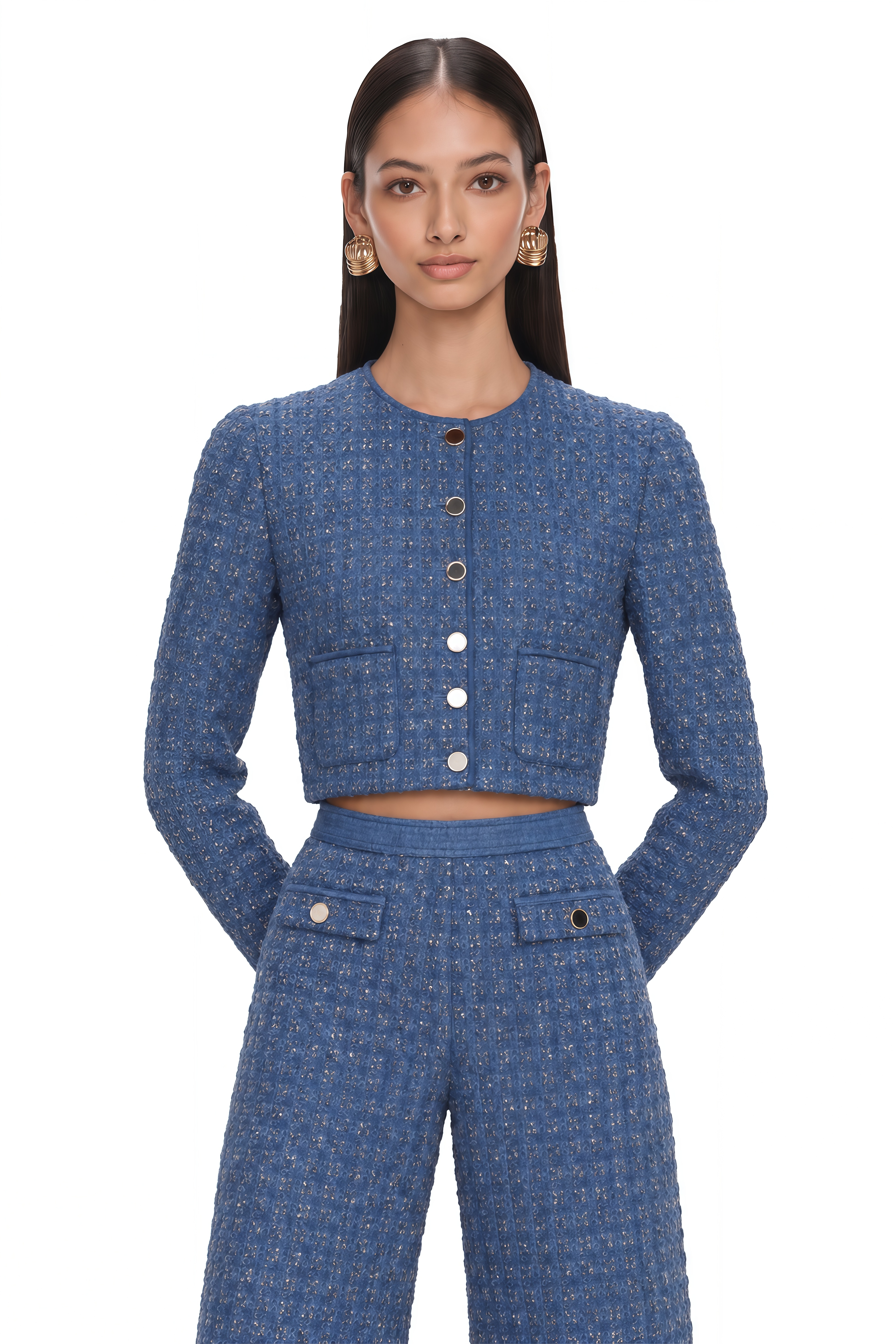 Ghislaine Sequin-Embellished Jacket & Trousers Matching Set