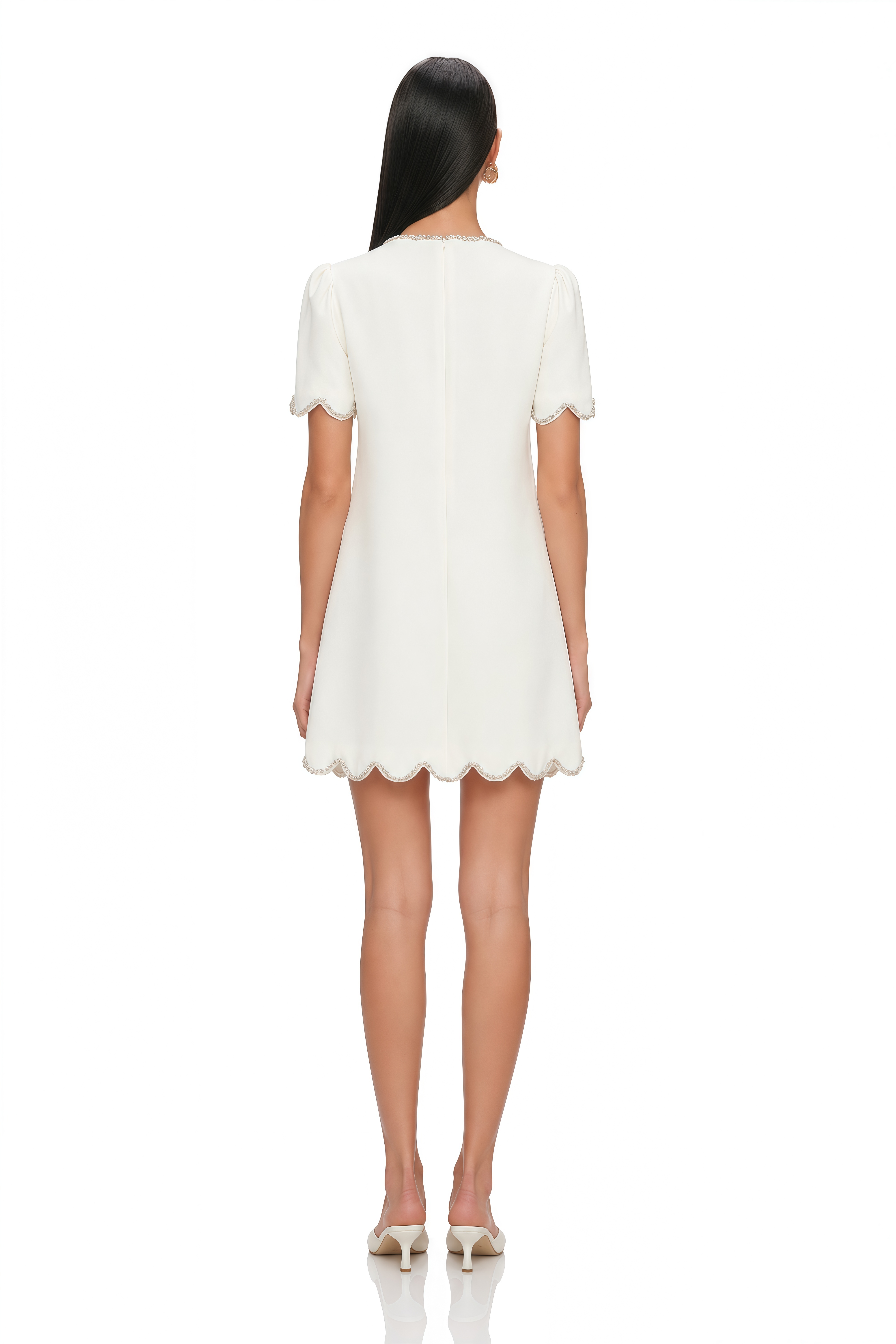 Bérénice White Crystal-Embellished Mini Dress