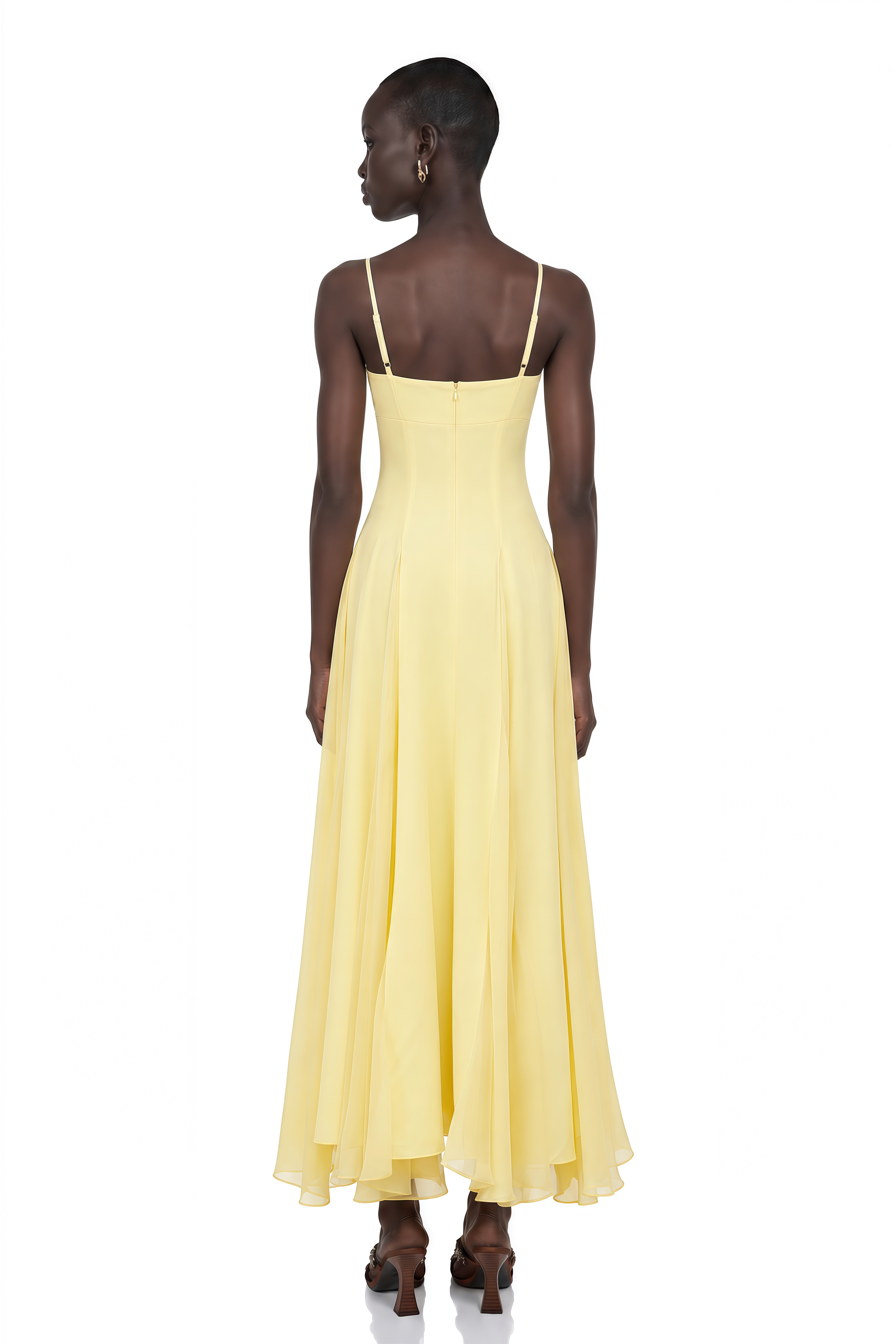 Sofie Yellow Pleated Maxi Dress