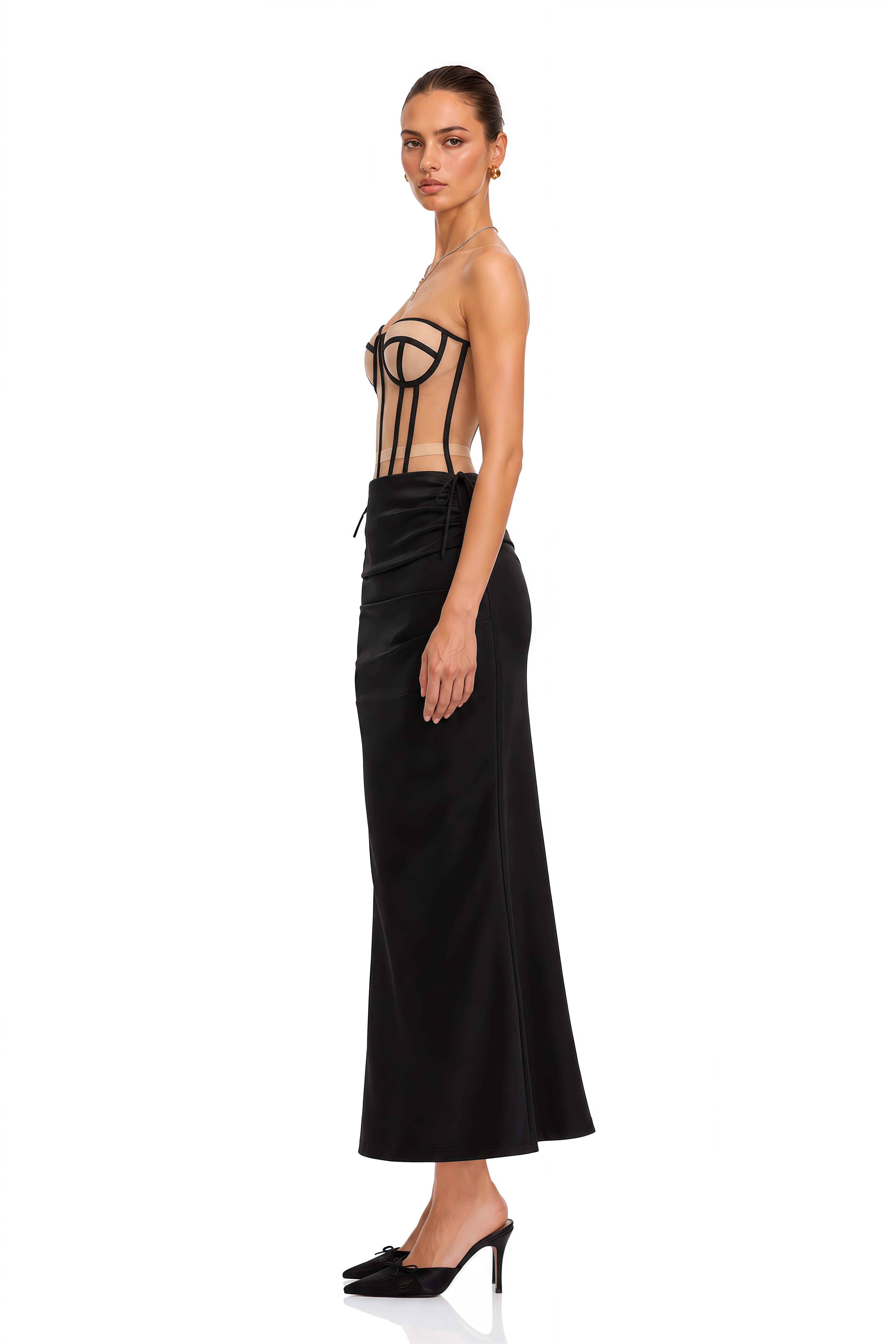 Alejandro Black Corset Top & Black Skirt Set